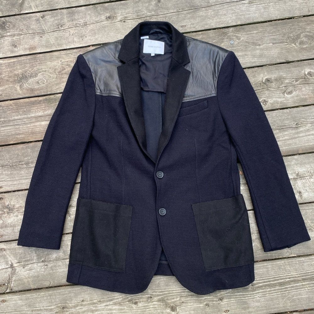 Balmain × Pierre Balmain Vintage 1998 Pierre Balmain Soft Flannel Wool Leather Trim Size US M / EU 48-50 / 2 - 4 Thumbnail