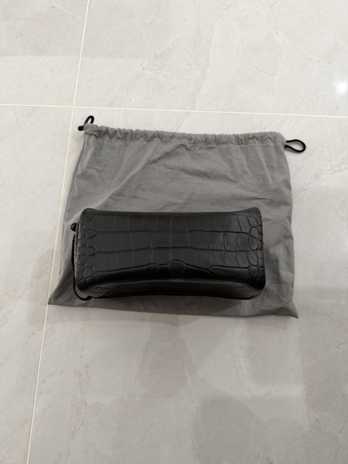 Balenciaga Balenciaga Leather Logo Croc Wash / Toilet Bag Size ONE SIZE - 7 Thumbnail