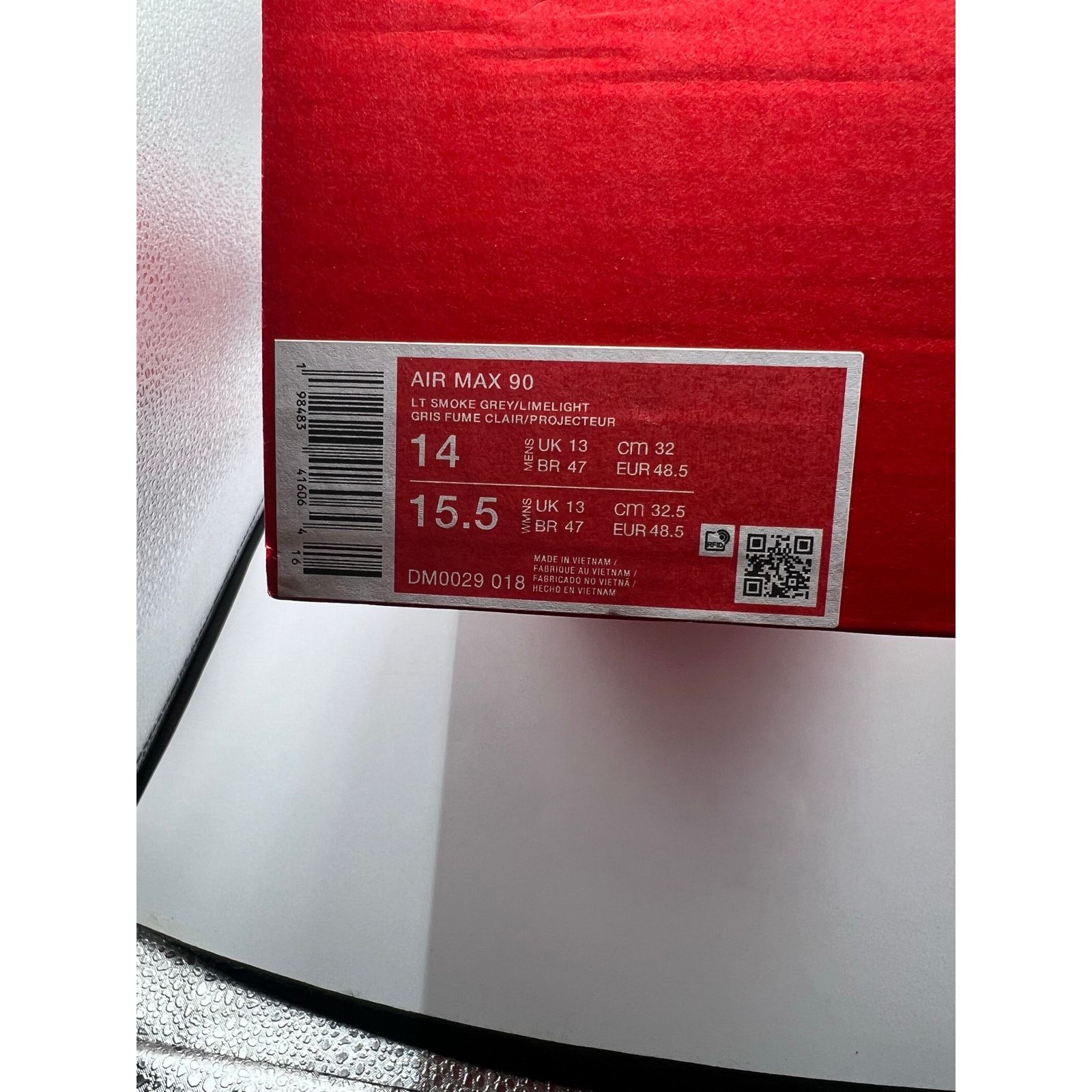 Nike Air Max 90 “Smoke Grey Hyper Crimson”size 14 men’s