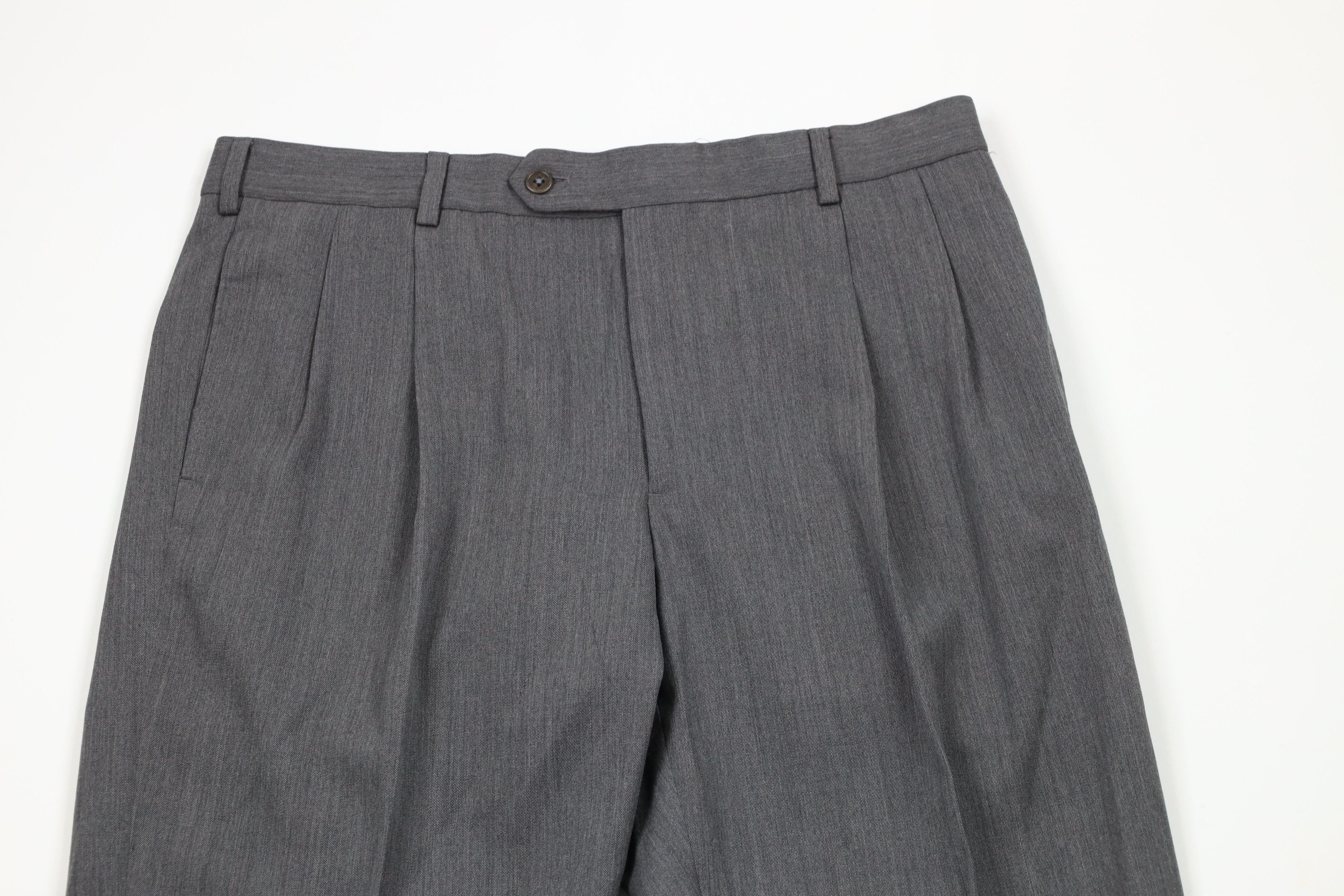Brooks Brothers × Vintage Vintage Brooks Brothers Madison Wide Leg Chino Pants Gray Size US 34 / EU 50 - 2 Thumbnail