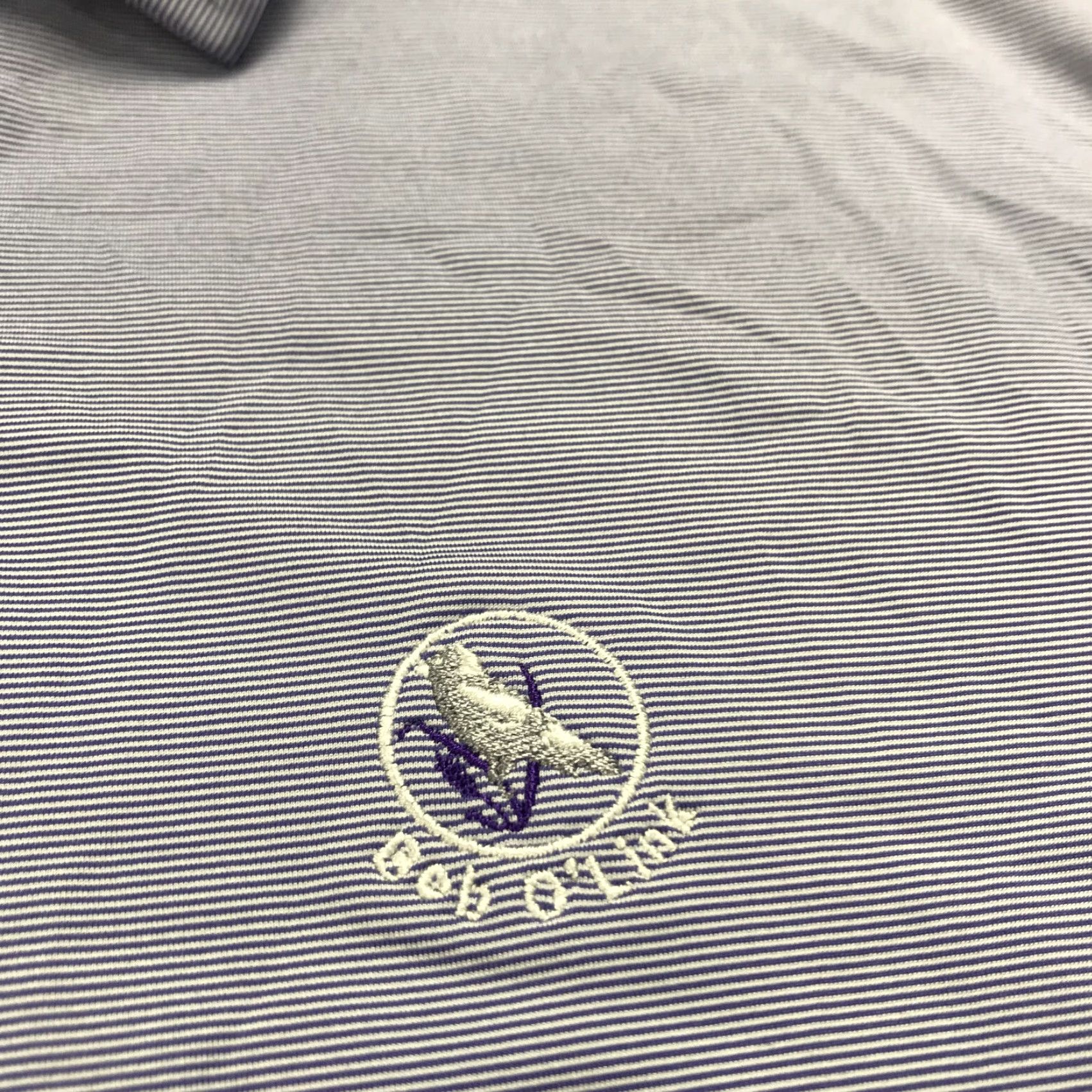 Footjoy FootJoy Polo Shirt Mens L Purple Striped Logo Golf Shirt Size US L / EU 52-54 / 3 - 3 Thumbnail