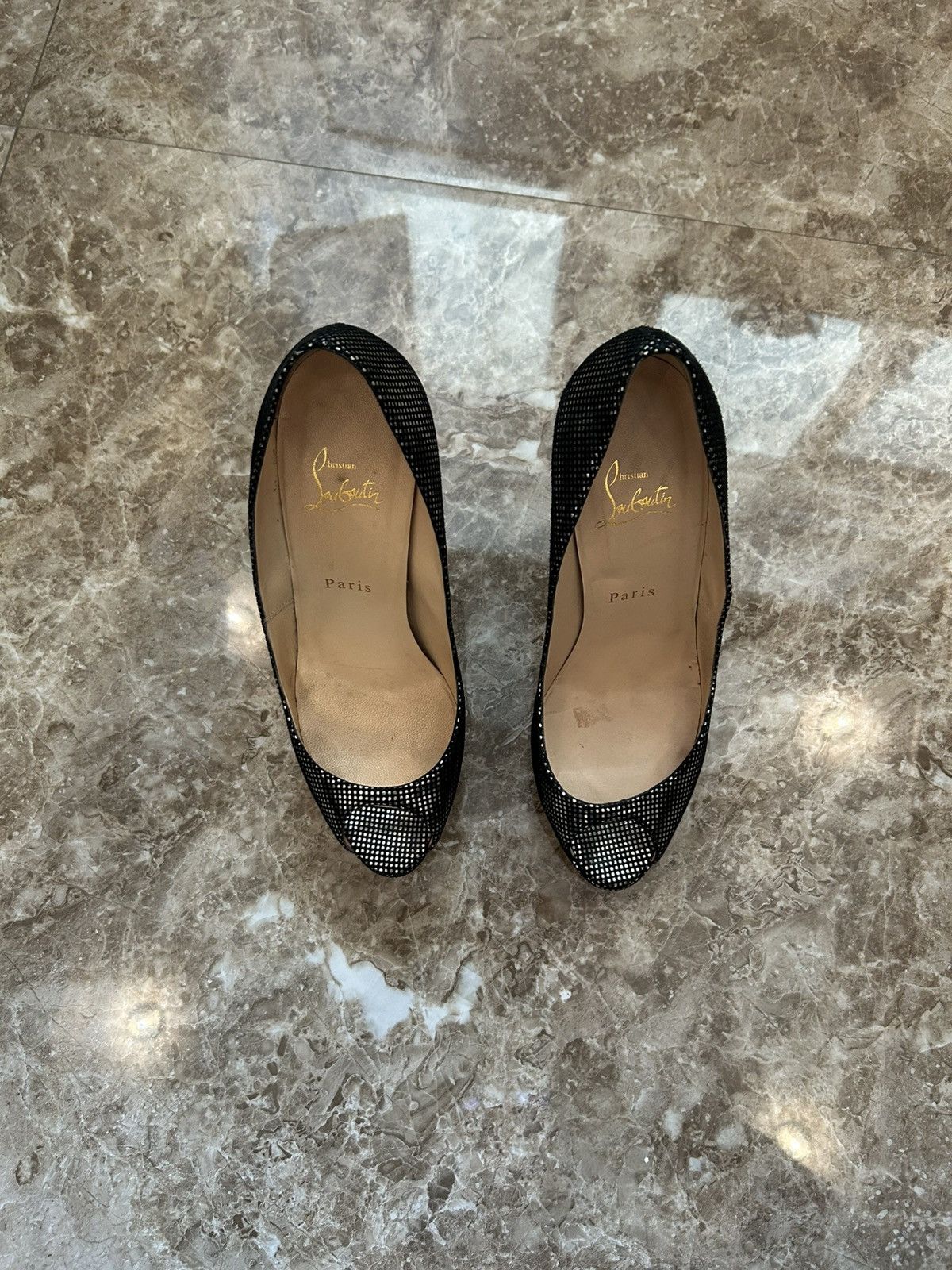 Christian Louboutin Louboutin open-toe silver heels Size US 8 / IT 38 - 2 Thumbnail