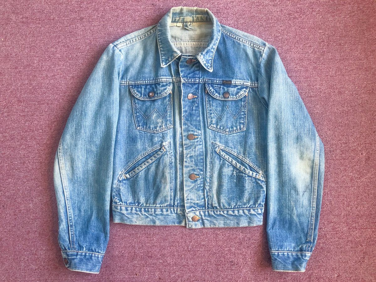 70-80s Wrangler 124MJ Western Jacket. Broken denim. Made in