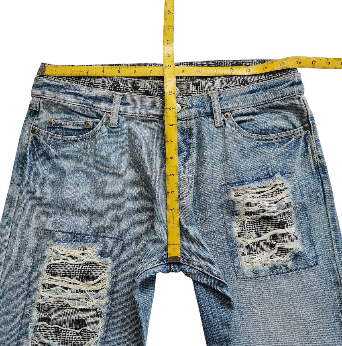 Kapital Vintage Avantgarde Distressed Patchwork Jeans Y2K 32x30 Size US 32 / EU 48 - 10 Thumbnail