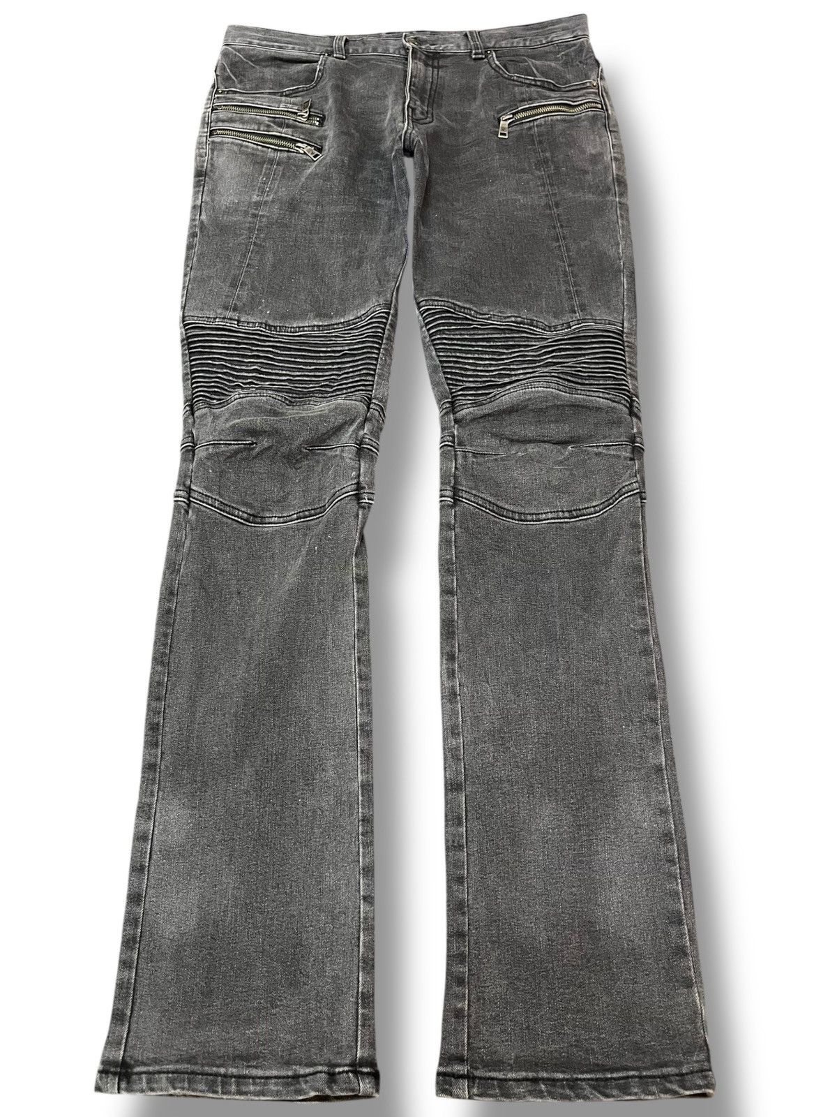 Vintage Schlussel Multi Zipper Pocket Biker Denim