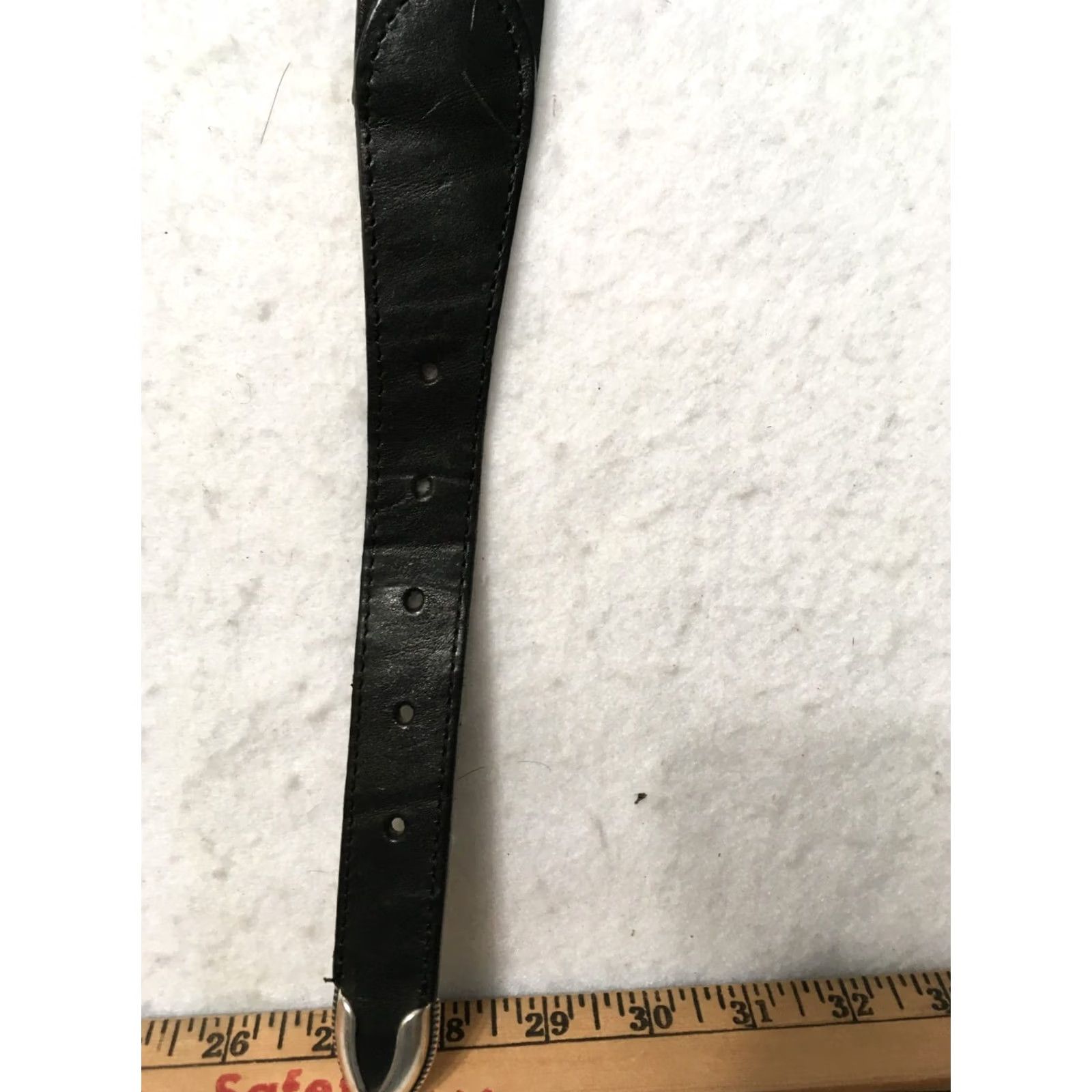 Massimo Dutti Massimo Dutti Belt Black Leather Buckle silver Tone 32 34 36 mens womens Size ONE SIZE - 5 Thumbnail