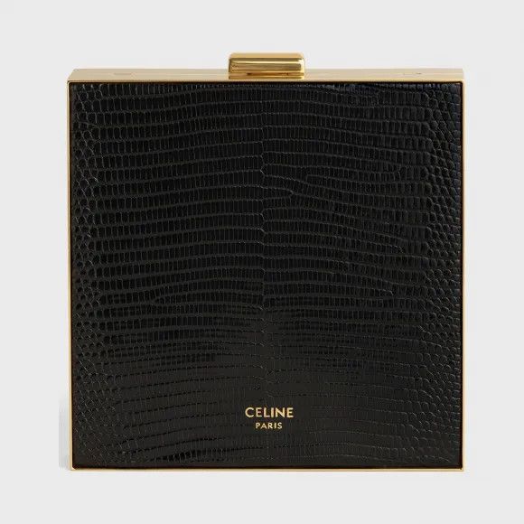 Celine Macadam Canvas Vanity Cosmetic Pouch Black Auth 28799A