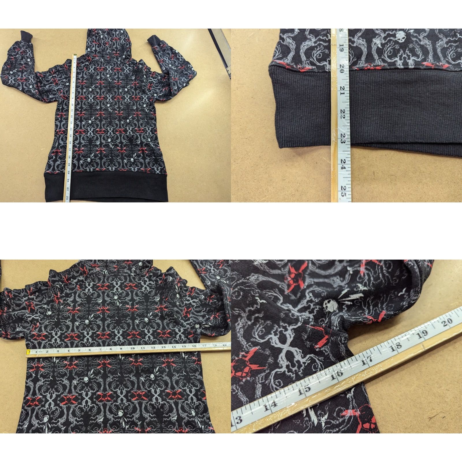 Vintage VINTAGE Emily The Strange Gothic Hoody Womens Small AOP Sweatshirt Size S / US 4 / IT 40 - 8 Thumbnail