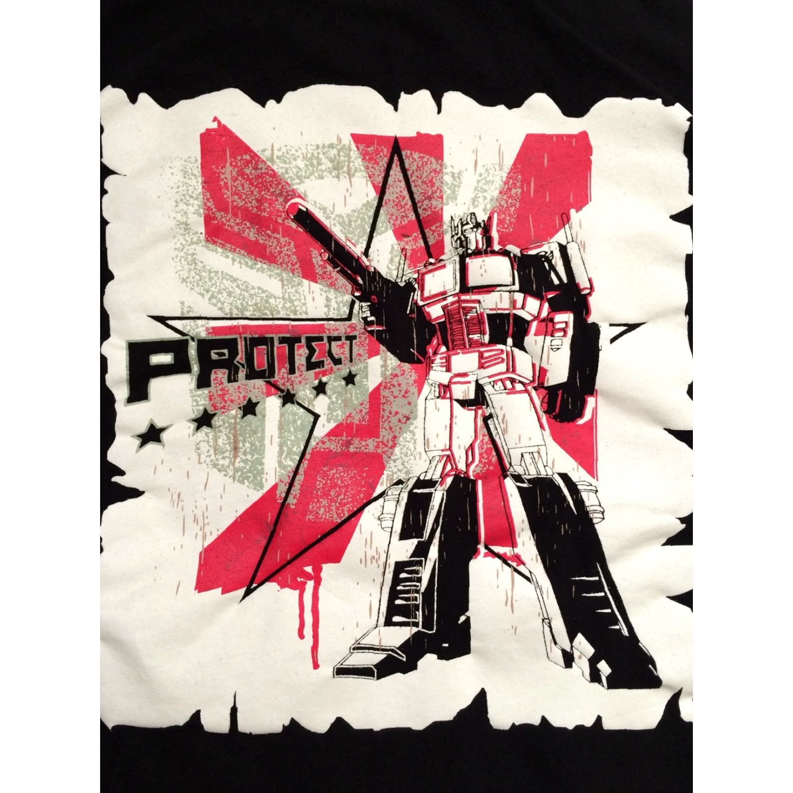 Vintage Transformers Sleepwear Tee Top Shirt - Protect - Graphic Print - Sz M - Black - Hasbro - Men - Sleepshirt - Graphic Print - 90s? Size US M / EU 48-50 / 2 - 2 Thumbnail