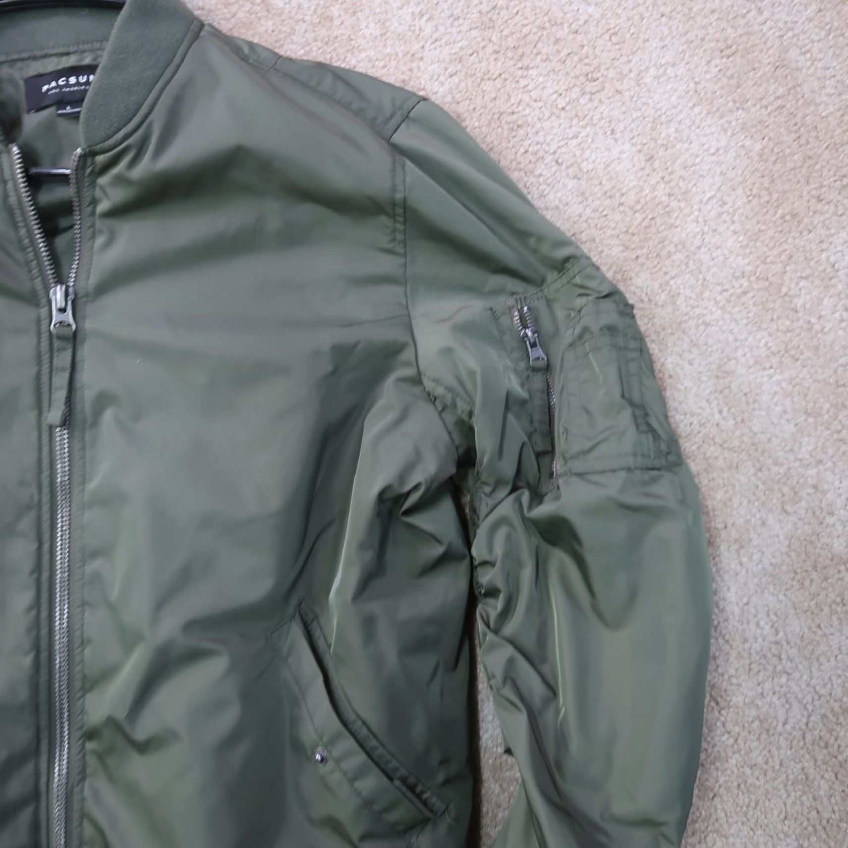 Pacsun PacSun Bomber Jacket Men L Green Full Zip Streetwear Long Sleeve Size US L / EU 52-54 / 3 - 2 Thumbnail