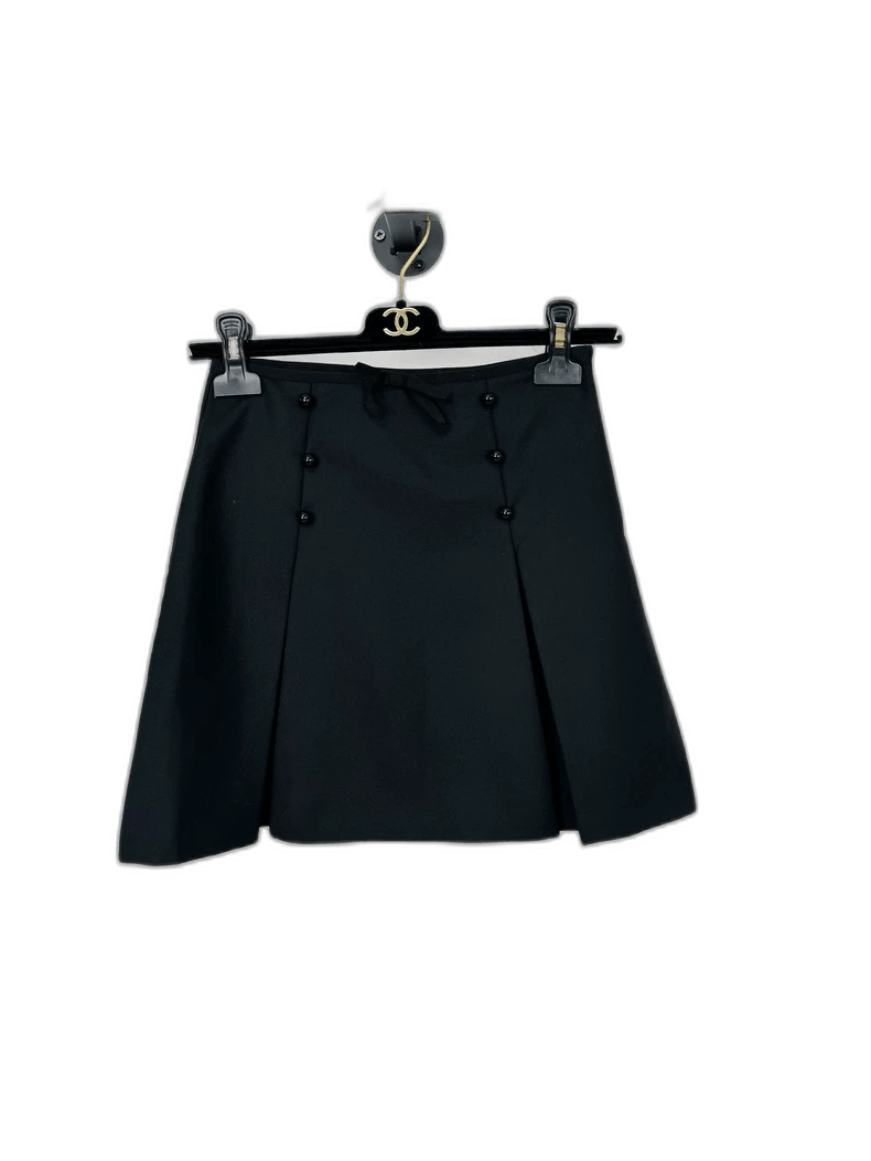 Miu Miu Miu Miu Black Bow A-Line Skirt Size 38 Size 38" / US 16 / IT 52 - 1 Thumbnail