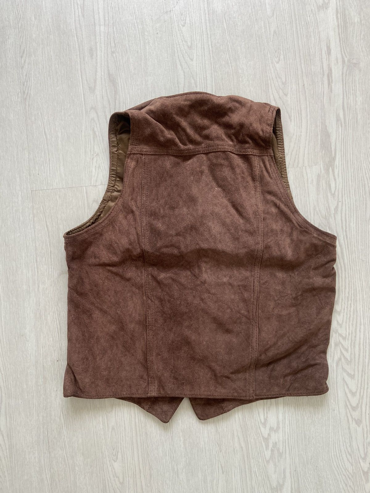 Schott Vintage 1980’s Schott NYC Suede Leather Iron Patches Vest Size US M / EU 48-50 / 2 - 6 Thumbnail