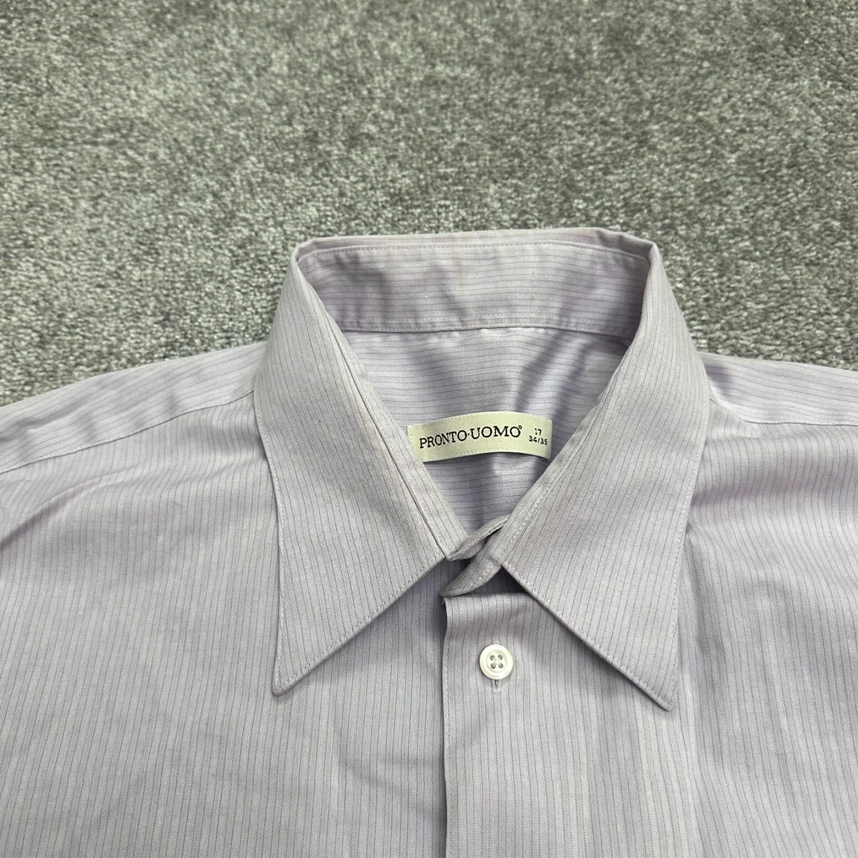 Pronto Uomo Pronto Uomo Dress Shirt 17 Regular Purple Long Sleeve Business Work Mens Size 46R - 3 Thumbnail