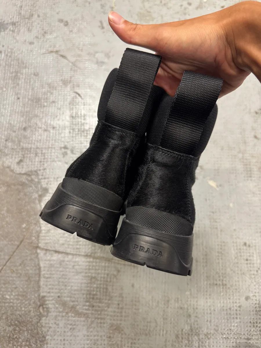 Designer × Prada × Vintage AW1999 Prada Linea Rossa Black Pony Hair Leather Boots Size US 6 / EU 39 - 7 Thumbnail