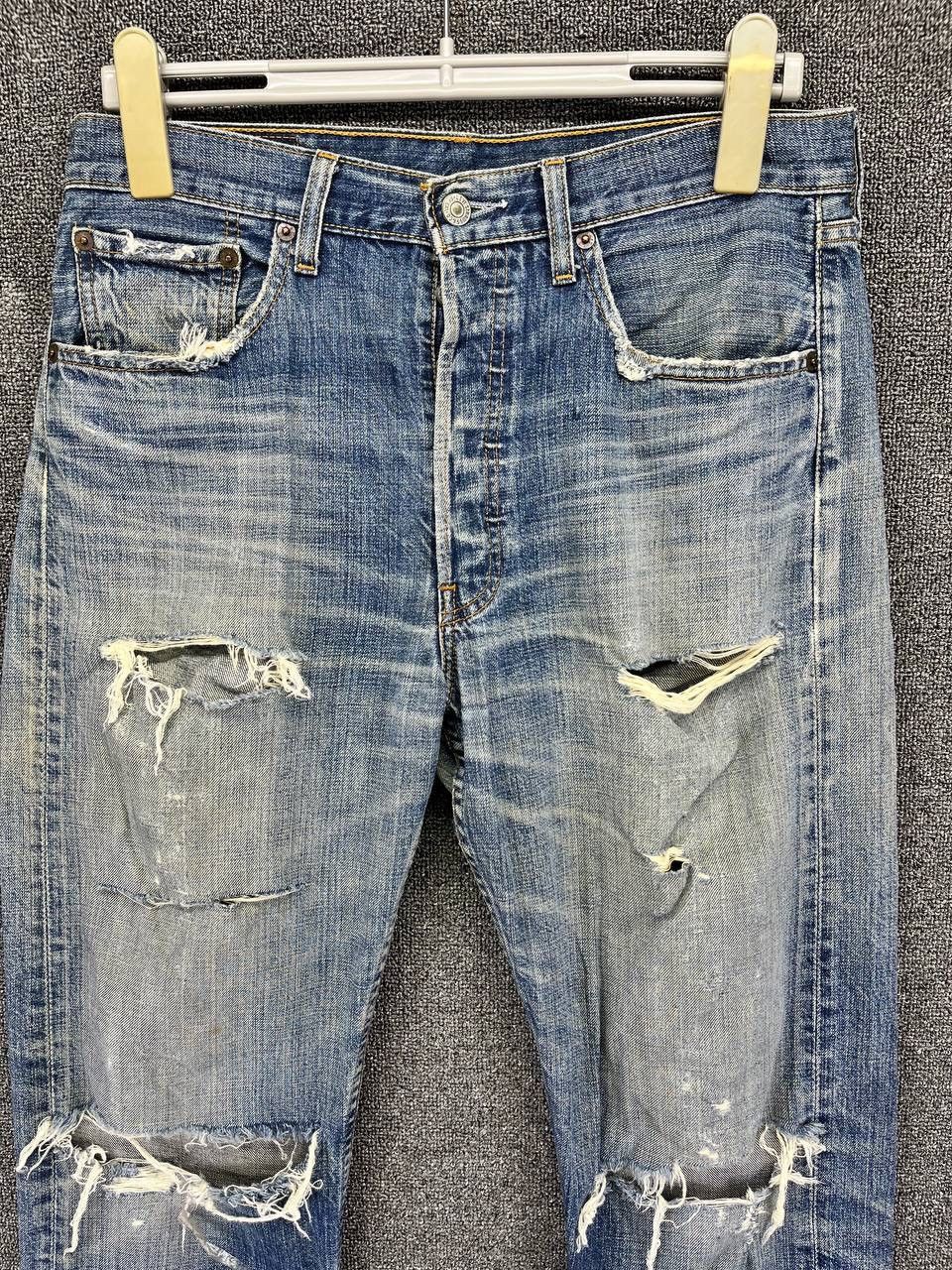 Levi's Vintage 90s Levis 501 Rare Trashed Jeans Denim Pants Size US 31 - 3 Thumbnail