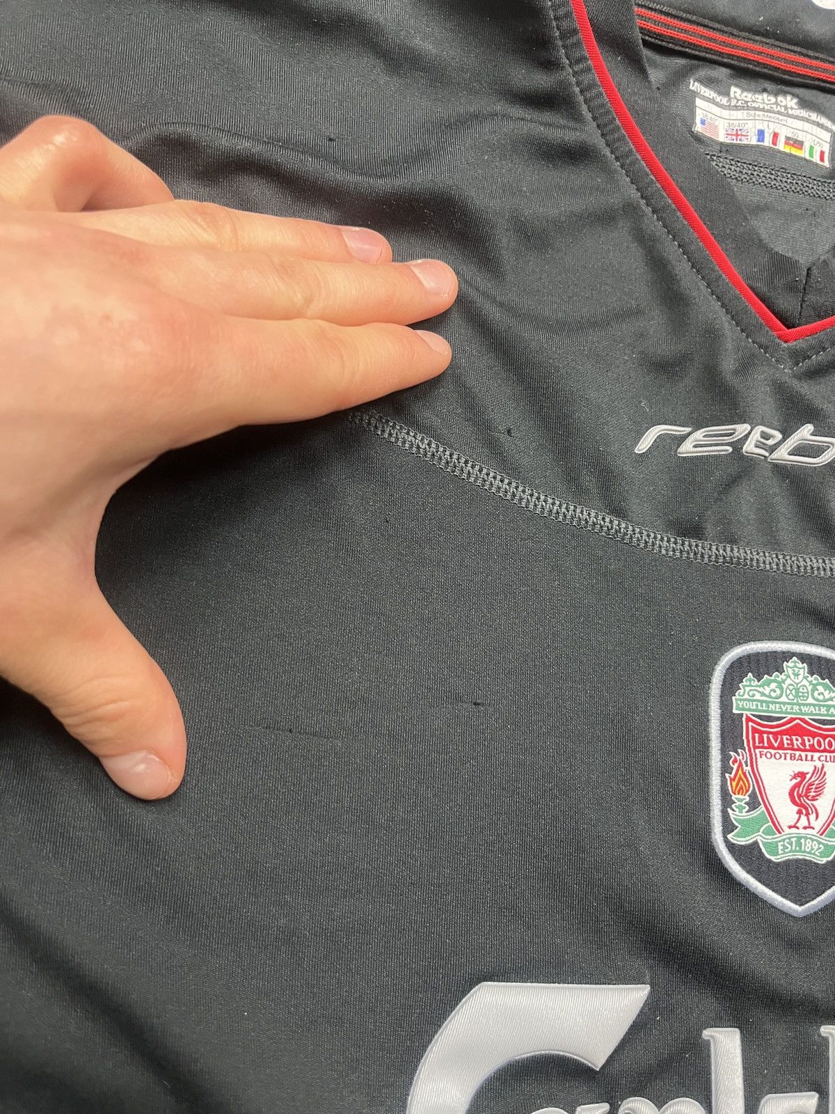 Reebok Vibtage Reebok Liverpool 2002-2003 Away Soccer Jersey Rare Size US L / EU 52-54 / 3 - 7 Thumbnail