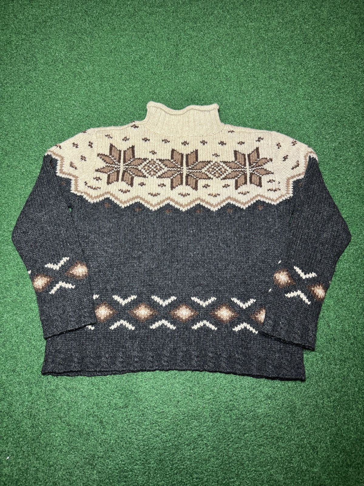 Eddie Bauer Vintage Eddie Baur Wool Nordic Knit Fair Isle Small Sweater Size S / US 4 / IT 40 - 2 Thumbnail