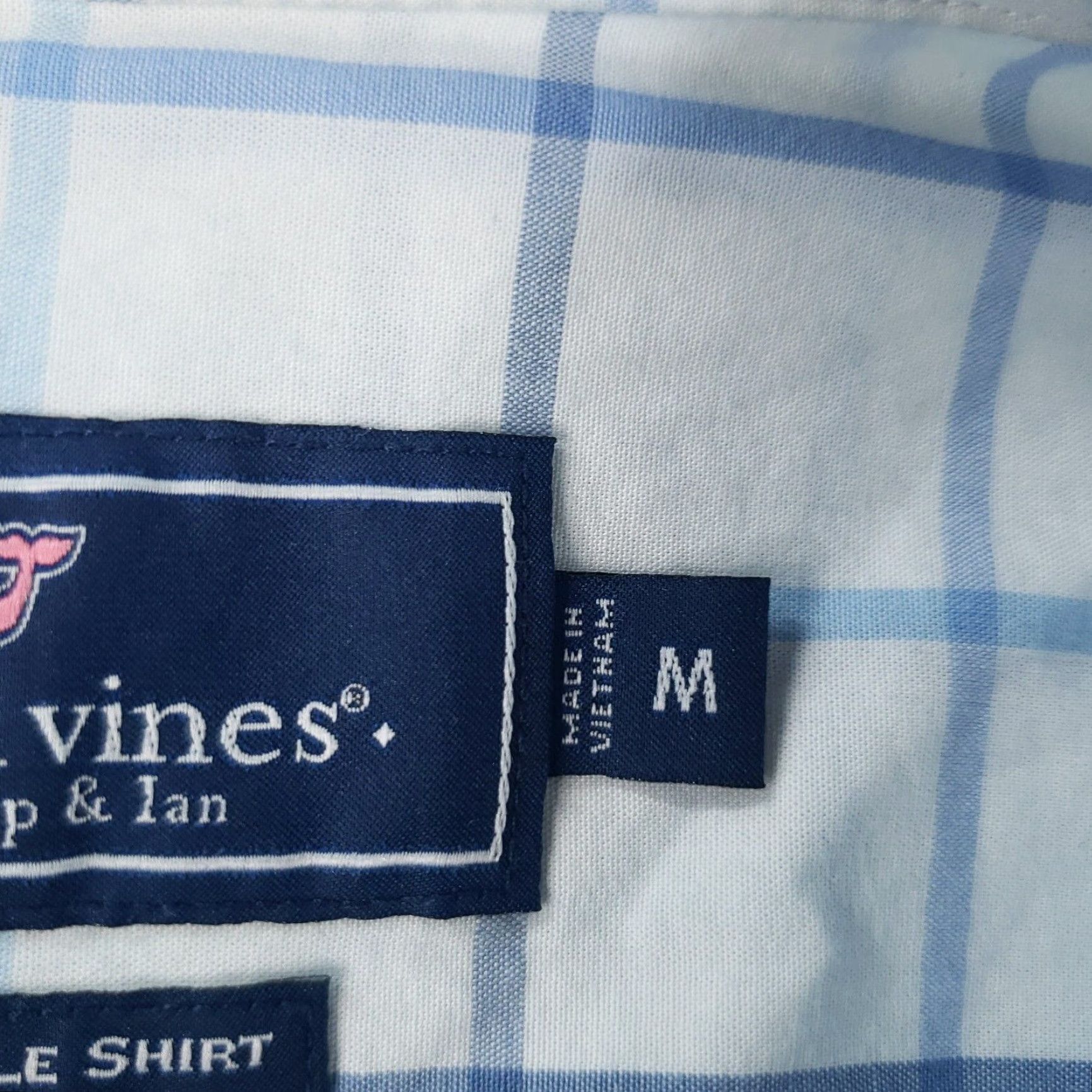 Vineyard Vines Vineyard Vines Shirt Mens M White Blue Check Button-Up Slim Fit Whale Size US M / EU 48-50 / 2 - 6 Thumbnail