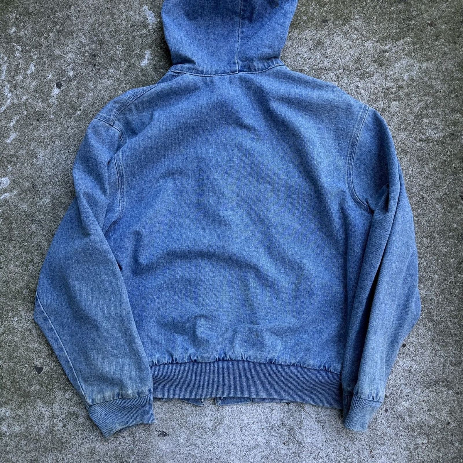 Vintage 90s Thermal Lined Denim Zip Up Work Jacket ERD Grunge Faded Size US L / EU 52-54 / 3 - 12 Thumbnail