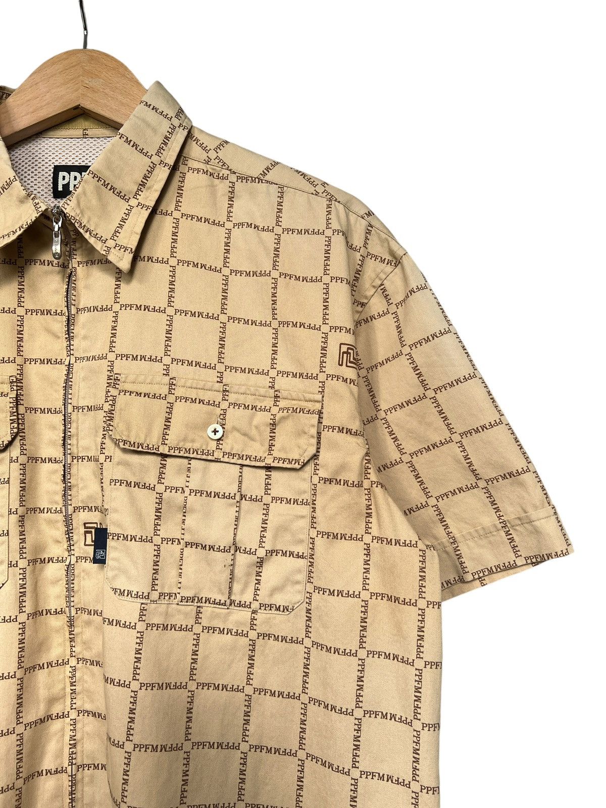 Beauty Beast × Japanese Brand × PPFM Vintage PPFM Monogram Logo Zipper Tech Shirt Size US M / EU 48-50 / 2 - 6 Thumbnail