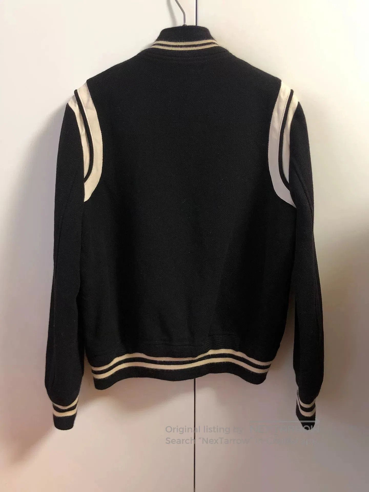 Hedi Slimane black and white baseball jacket by Saint Laurent. Size US XXL / EU 58 / 5 - 4 Thumbnail