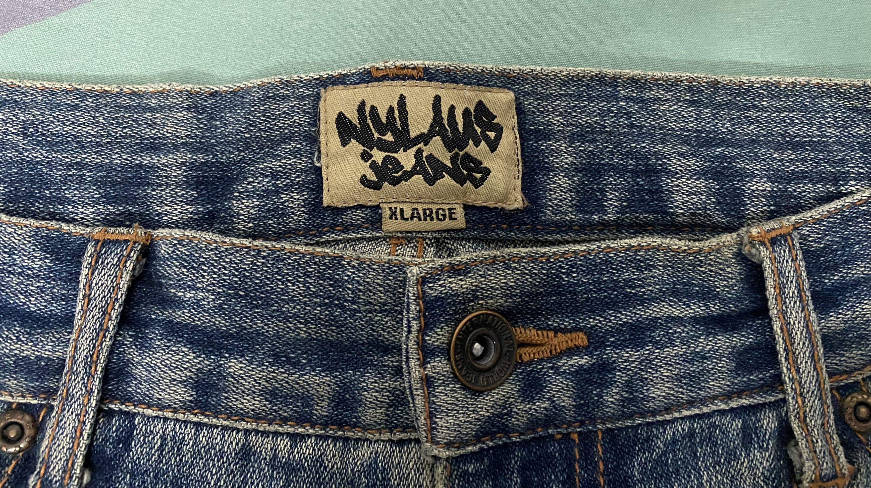 Japanese Brand Vintage Y2K NYLAUS JEANS Distressed Camo Patch Denim XLARGE Size US 34 / EU 50 - 11 Thumbnail