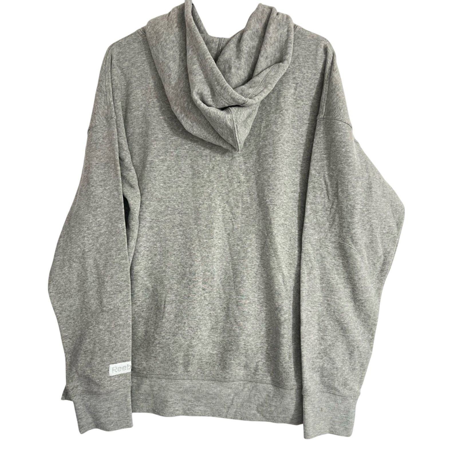 Reebok Reebok Ladies Grey Heather Graphic Hoodie LARGE (With Tags) Size L / US 10 / IT 46 - 3 Thumbnail