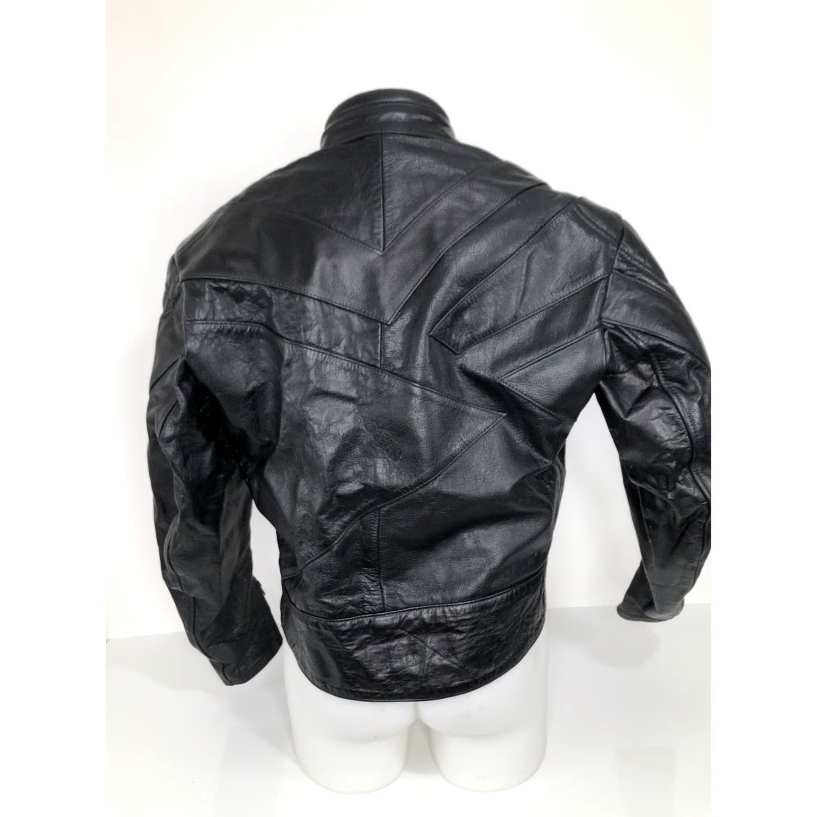 Vintage 4 STAR - Mens XL Leather Motorcycle Biker Jacket Padded Heavy Duty Black Exterior Style: Biker Size US XL / EU 56 / 4 - 4 Thumbnail