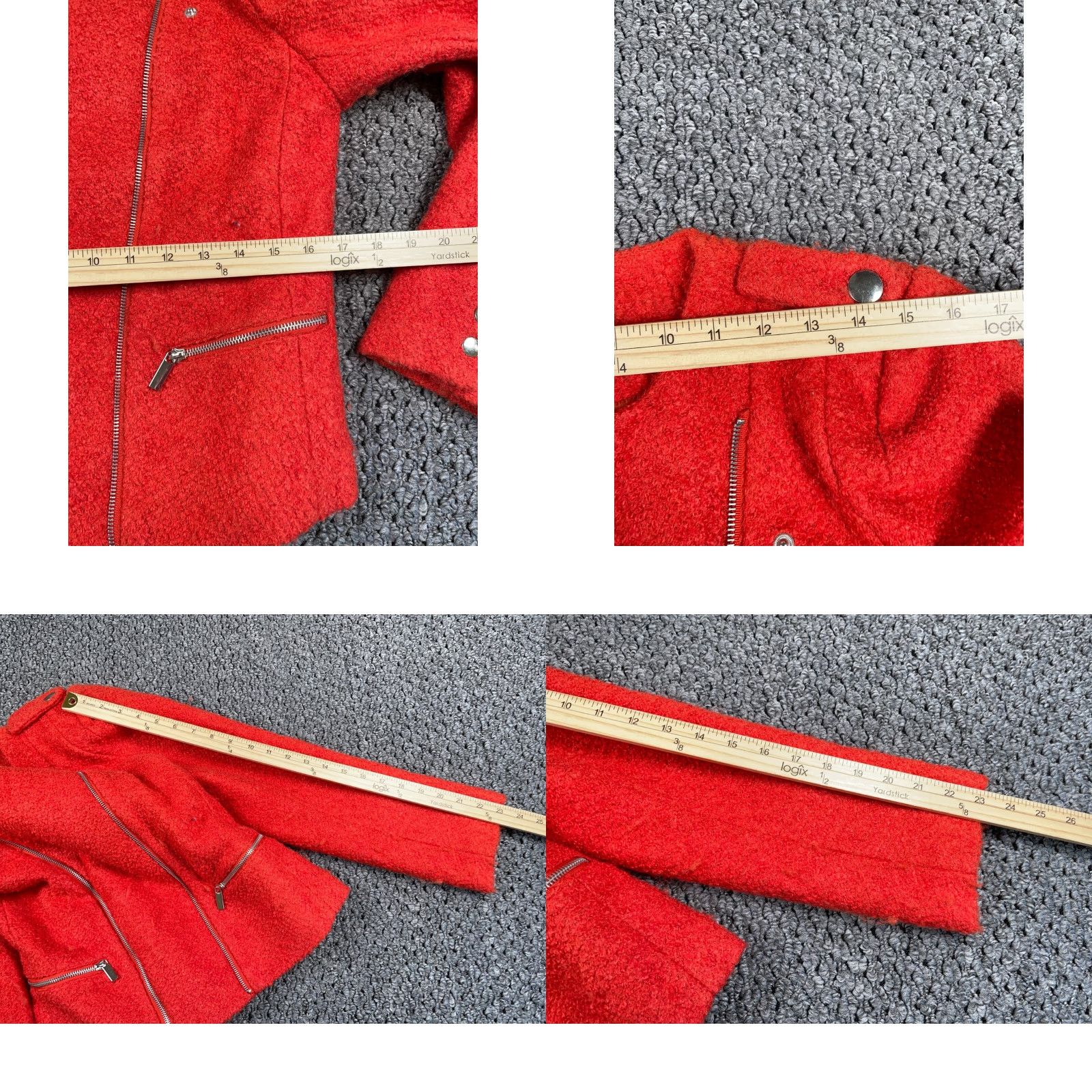 Vintage Luii Motorcycle Jacket Women's Small Boiled Wool Orange Boxy Fit Zip Biker Style Size S / US 4 / IT 40 - 8 Thumbnail