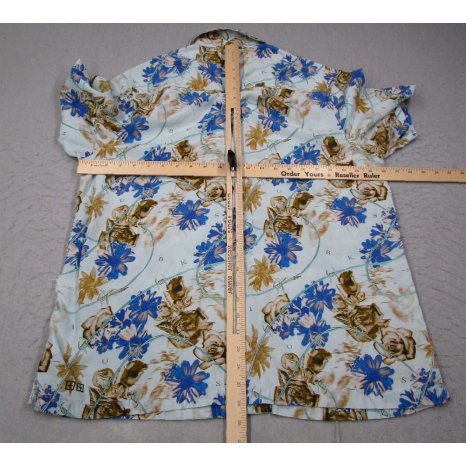 Ksubi KSUBI Shirt Mens Large Blue Floral Hyperflower Button Up Hawaiian Loop Collar Size US L / EU 52-54 / 3 - 6 Thumbnail