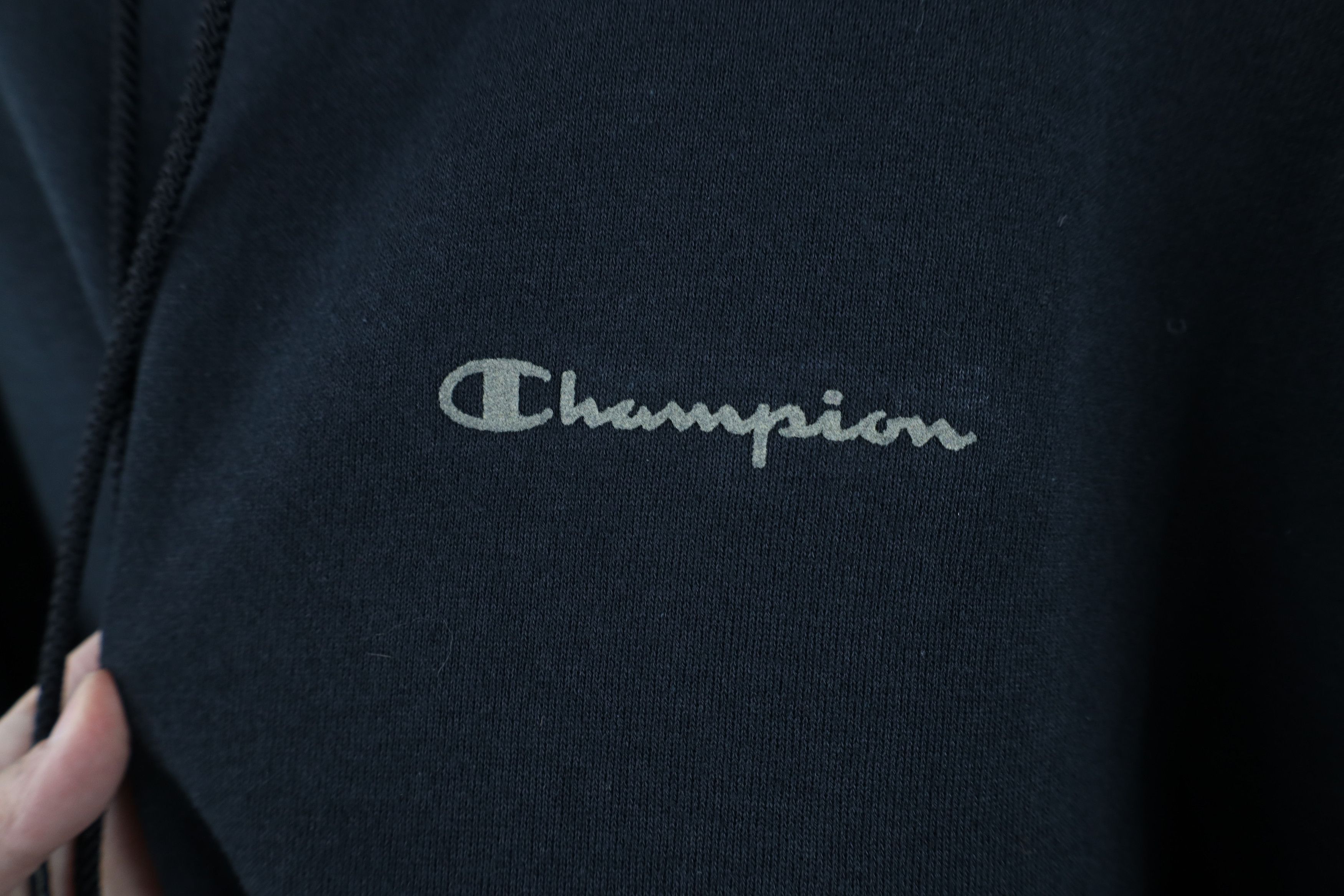 Champion Vintage 90s Champion Faded Spell Out Hoodie Sweatshirt Black Size US XL / EU 56 / 4 - 5 Thumbnail