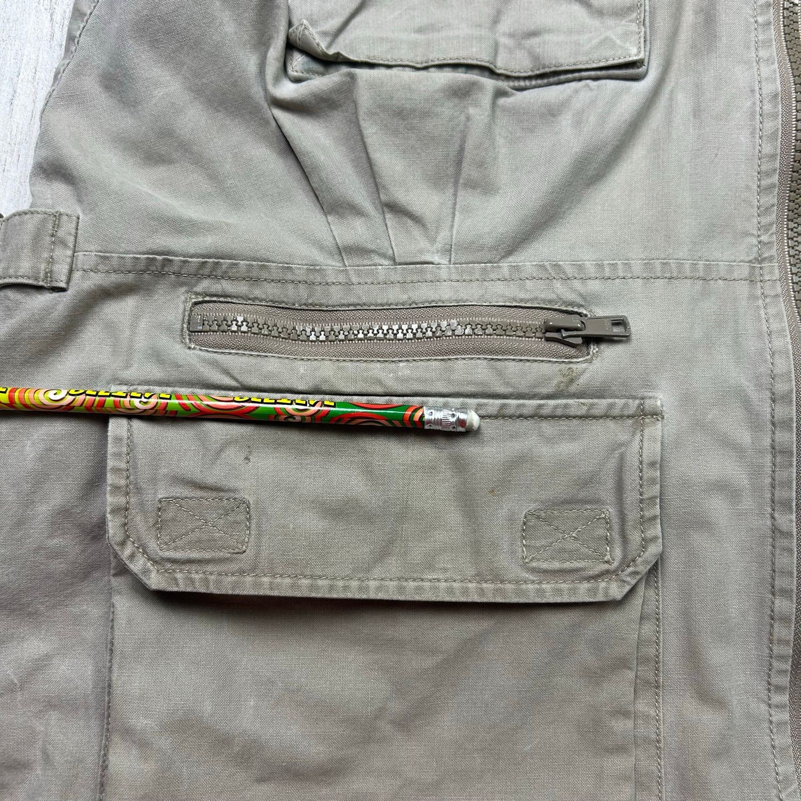 L.L. Bean × Vintage L.L. Bean Women's Sleeveless Vented Vest Beige Hunt Fish Size L / US 10 / IT 46 - 9 Thumbnail