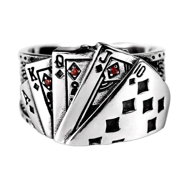Jewelry Playing card ring 925 Sterling Silver Adjustable size Size ONE SIZE - 5 Thumbnail