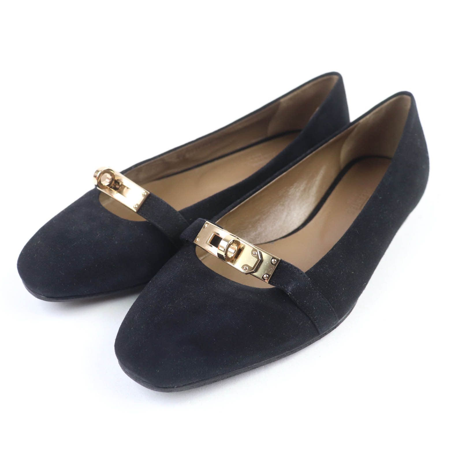 Hermes Hermes Hermes Bilbao Kelly Buckle Suede Pumps Suede Shoes DUTY FREE for USA Size ONE SIZE - 1 Thumbnail