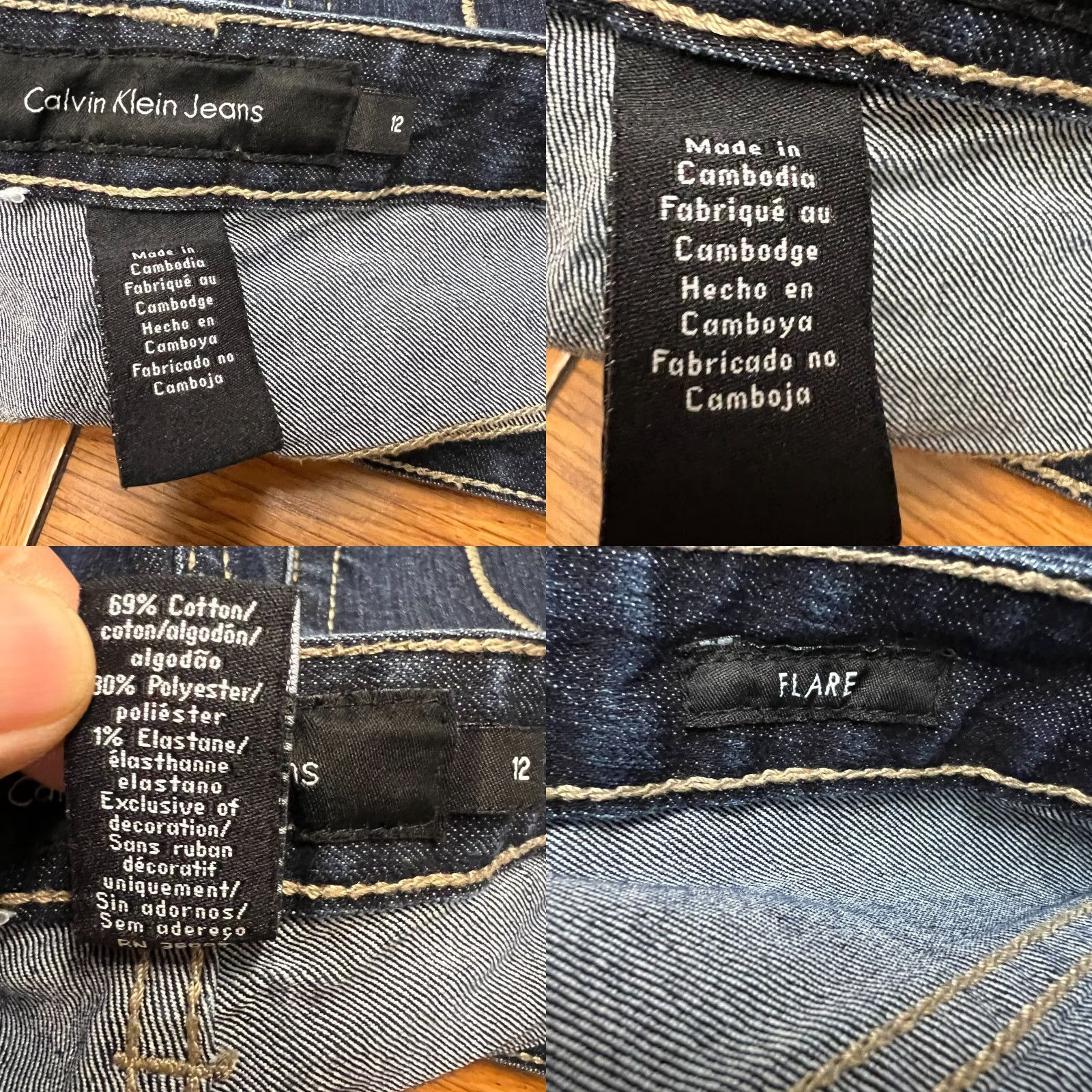 Calvin Klein Calvin Klein Jeans Flare Denim Womens 12 Blue 34X32 Vintage Size 34" / US 12 / IT 48 - 8 Thumbnail
