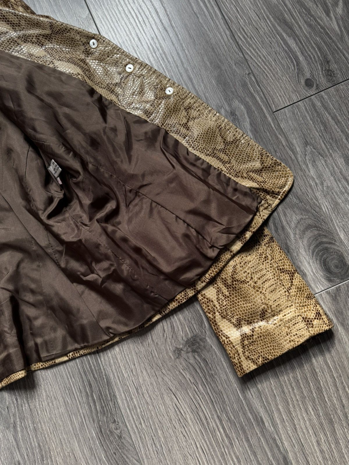 Vintage Sylvie Schimmel Paris Leather Python-print Jacket 42 Size M / US 6-8 / IT 42-44 - 11 Thumbnail