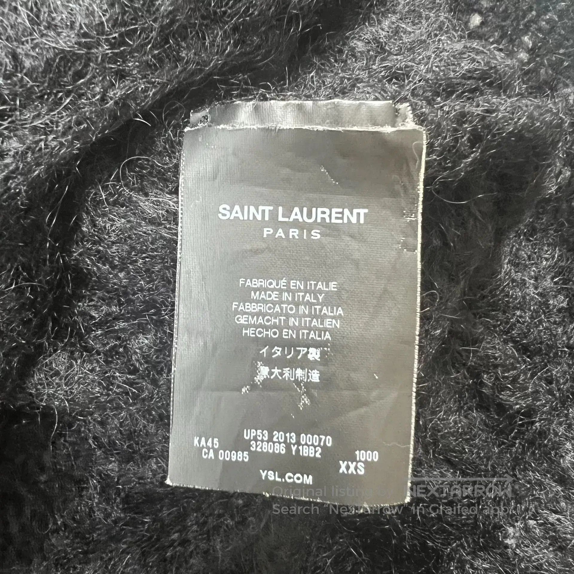 Saint Laurent Paris Saint Laurent Black Warrior Knit Sweater. Size XXS / US 00 / IT 34 - 4 Thumbnail