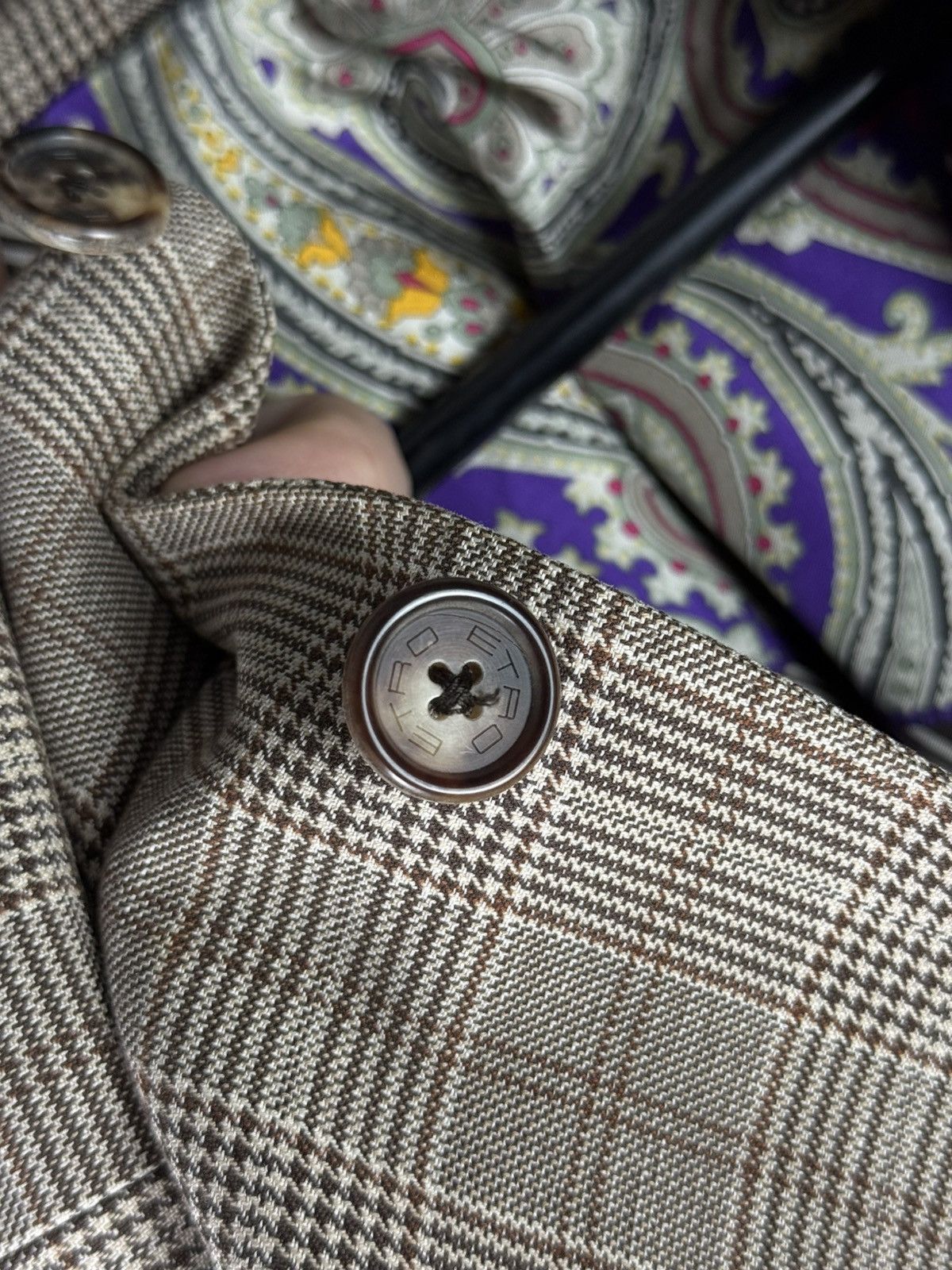 Etro ETRO Milano Mens Blazer Jacket Long Plaid Gray Size 46 Size 46R - 12 Thumbnail