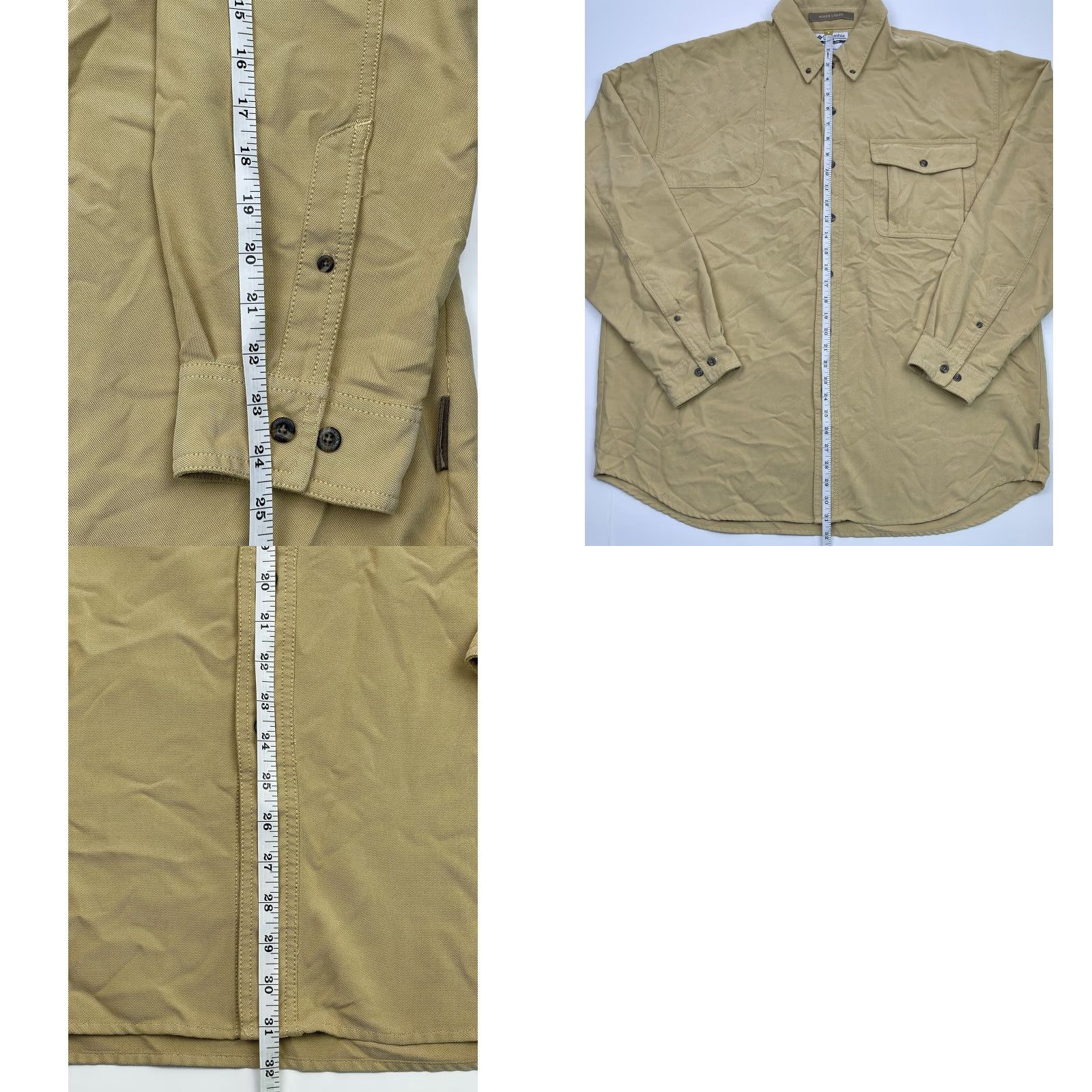 Vintage VINTAGE Columbia River Lodge Button-Down Shirt Men XL Gold Solid Long Sleeve Size US XL / EU 56 / 4 - 8 Thumbnail