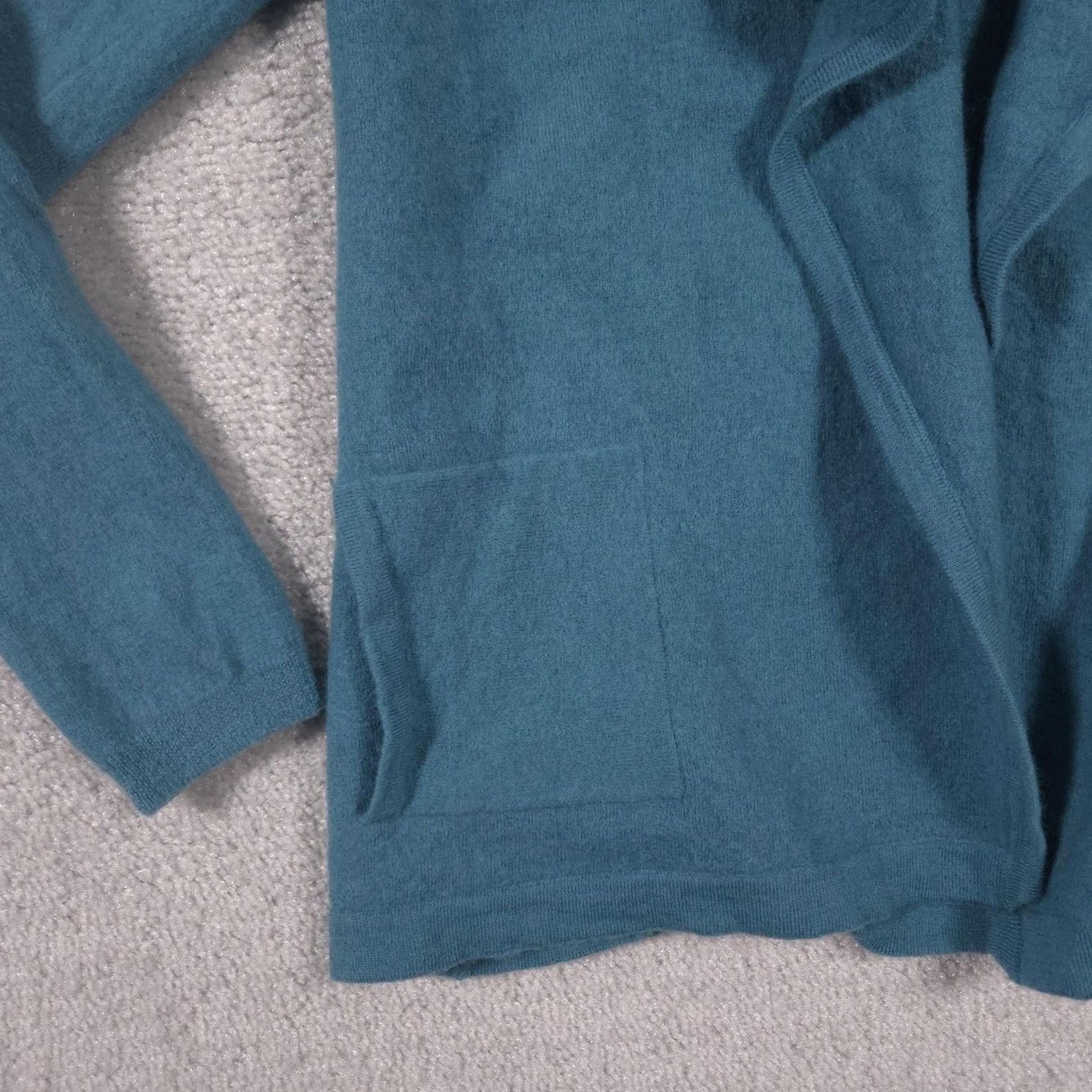 Altea VINTAGE Valerie Bertinelli Sweater Womens Medium Teal Merino Wool Shawl Cardigan Size M / US 6-8 / IT 42-44 - 4 Thumbnail