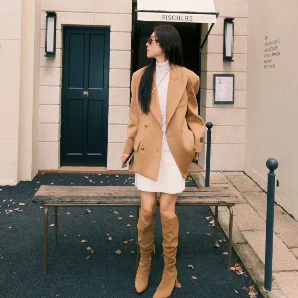 Miu Miu MIU MIU Wmn's DB Collar Camel Jacket 36 Size XS / US 0-2 / IT 36-38 - 8 Thumbnail