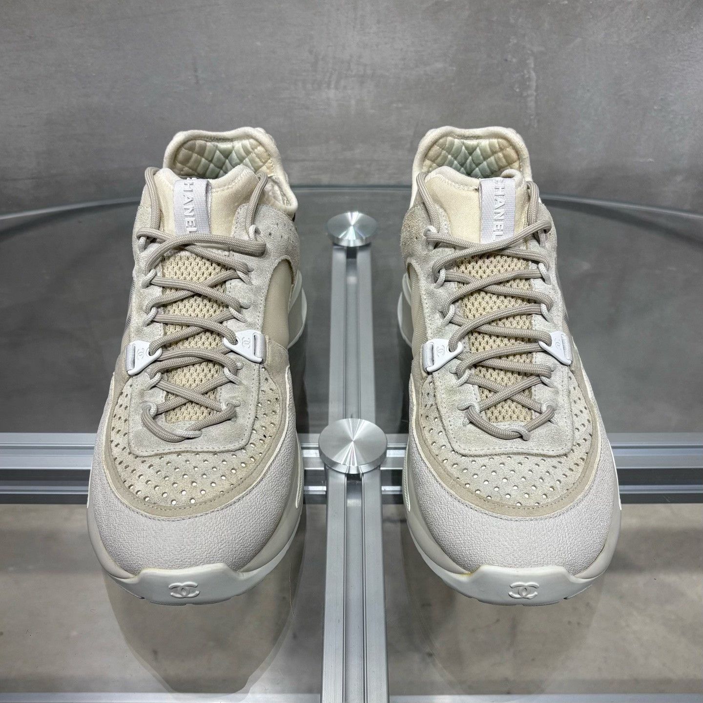 Chanel Chanel Double C Beige Sports Casual Shoes Size US 8 / EU 41 - 1 Thumbnail