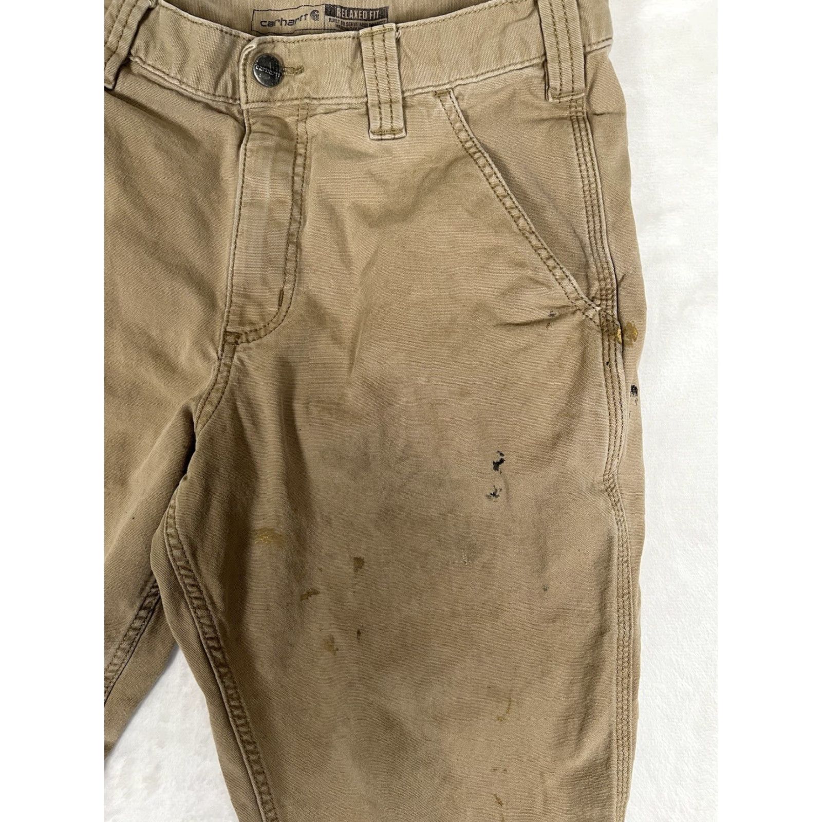 Carhartt Carhartt Pants Size 32x30 Beige Relaxed Fit Workwear 102291-253 DistressStain Size US 32 / EU 48 - 4 Thumbnail