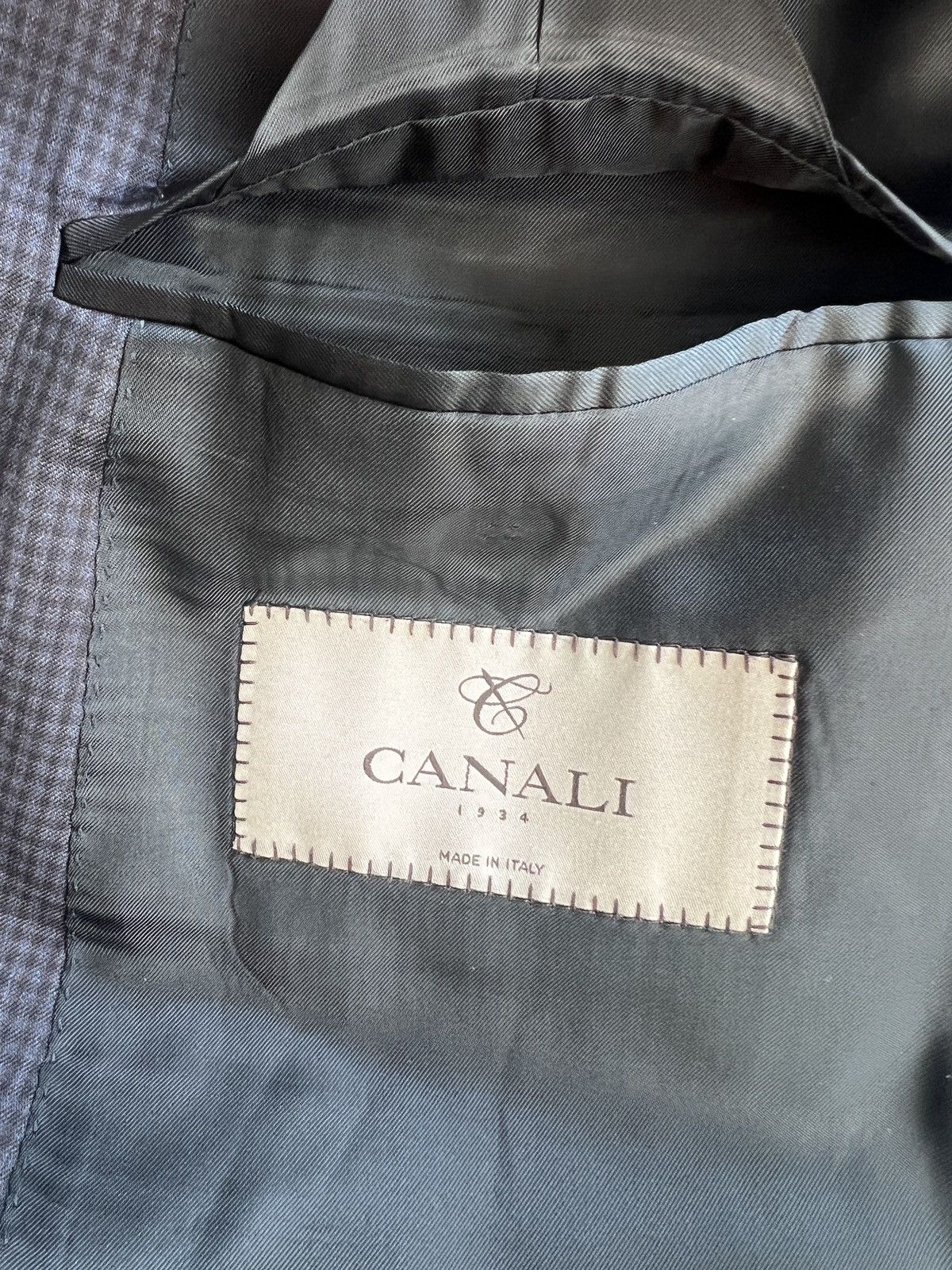 Canali Canali Charcoal Gray Micro-Check Wool Suit – 2-Piece Size 40L - 7 Thumbnail