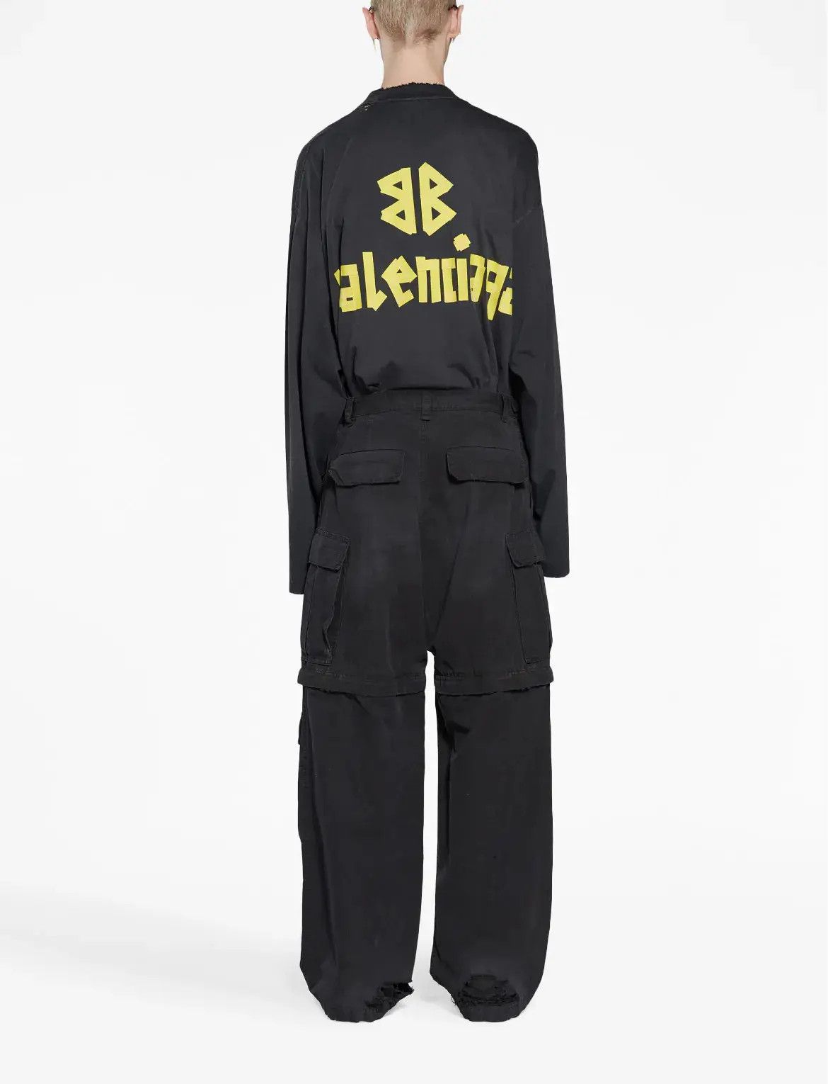 Balenciaga o1w1db10426 Large Cargo Pants in Black Size US 28 / EU 44 - 3 Thumbnail