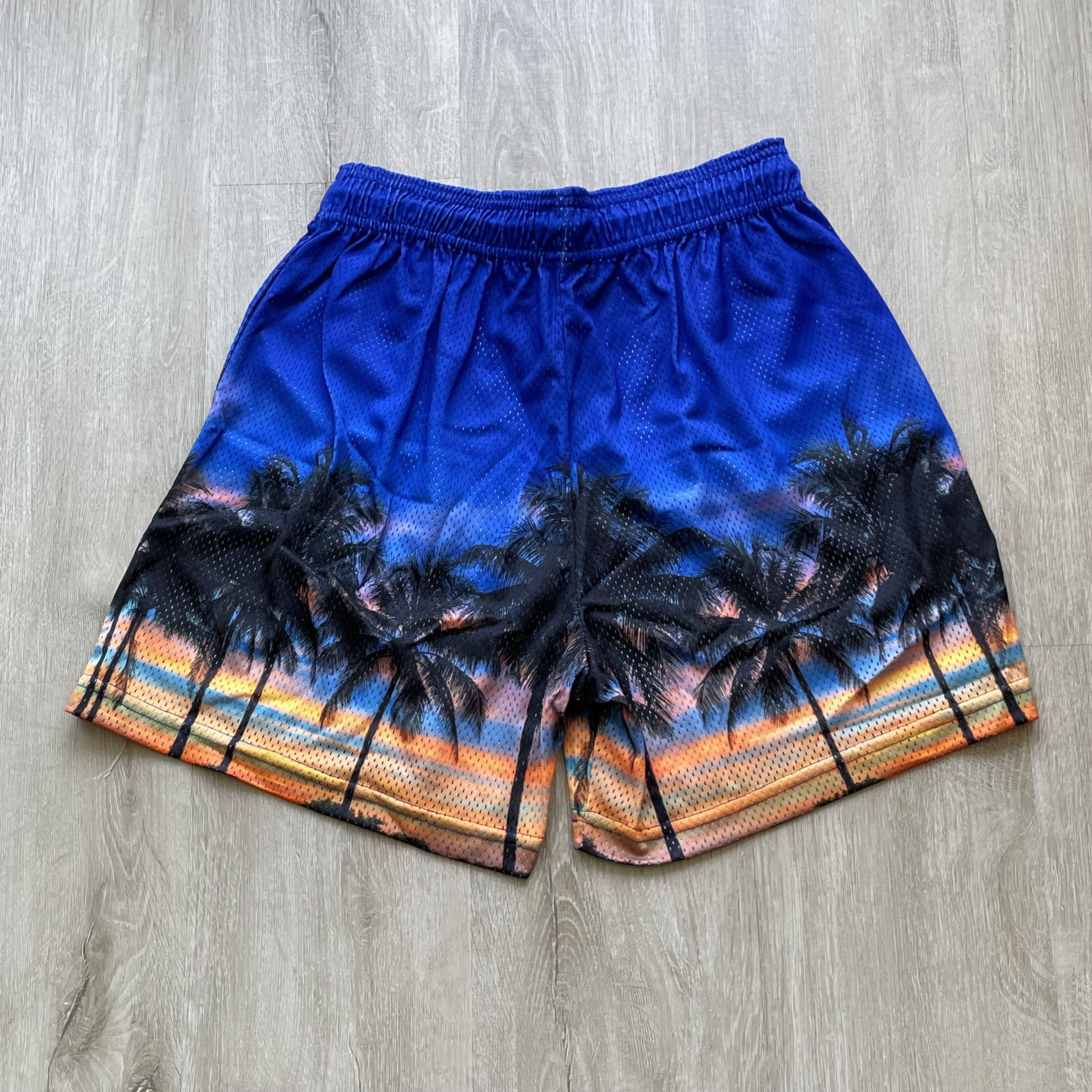 Eric Emanuel Eric Emanuel EE Basic/Core Short Miami Palm Trees & Sunset Size US 34 / EU 50 - 4 Thumbnail