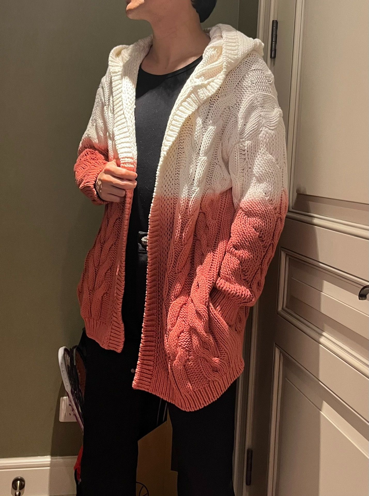 Saint Laurent Paris Saint Laurent Gradient Cable-Knit Hooded Cardigan Size US M / EU 48-50 / 2 - 1 Thumbnail