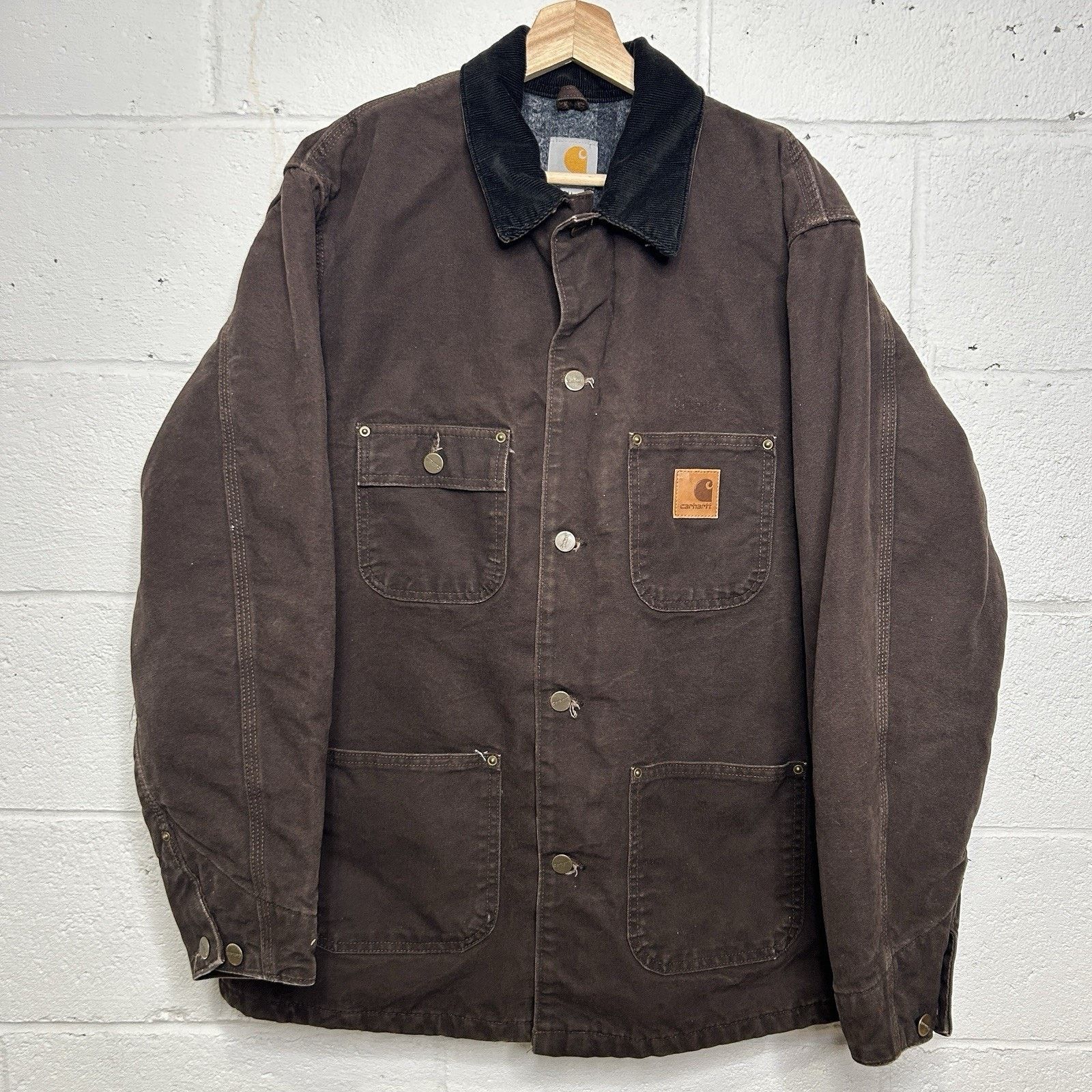 Carhartt Vintage Carhartt Blanket-Lined Chore Coat “Dark Brown” C02 Size US L / EU 52-54 / 3 - 1 Thumbnail