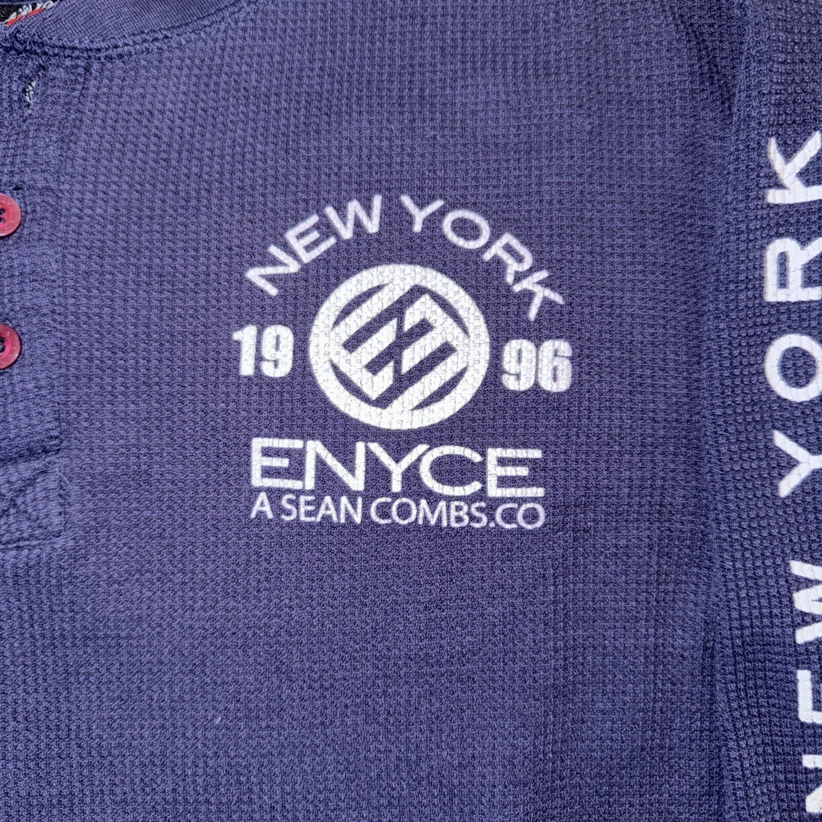 Enyce Vintage ENYCE Jean Thermal Henley Shirt Navy Blue L 21x26 Size US L / EU 52-54 / 3 - 2 Thumbnail