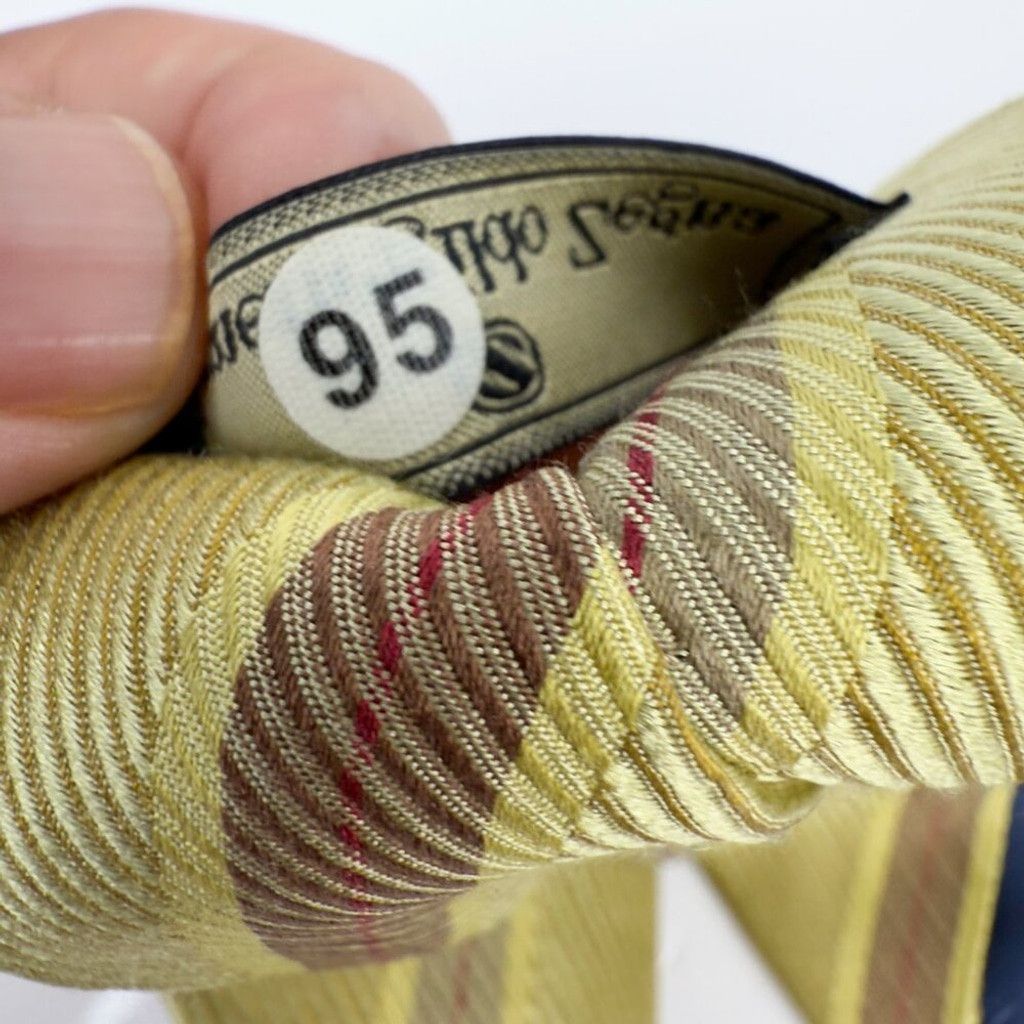 Ermenegildo Zegna ERMENEGILDO ZEGNA Striped Yellow/Gold Burgundy Tie 3.5" Size ONE SIZE - 4 Thumbnail